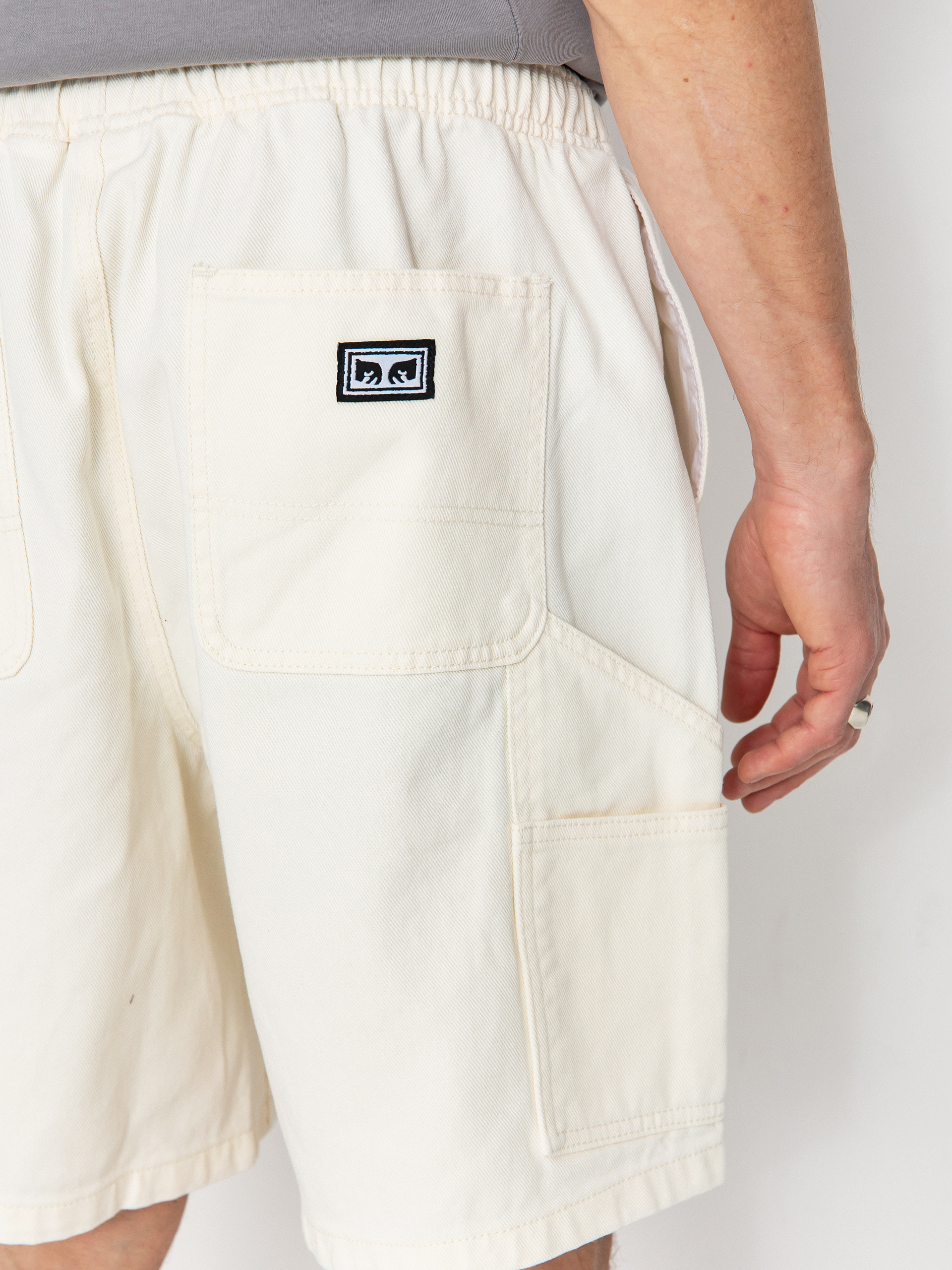 OBEY Easy Denim Carpenter Shorts (unbleached faded wash)