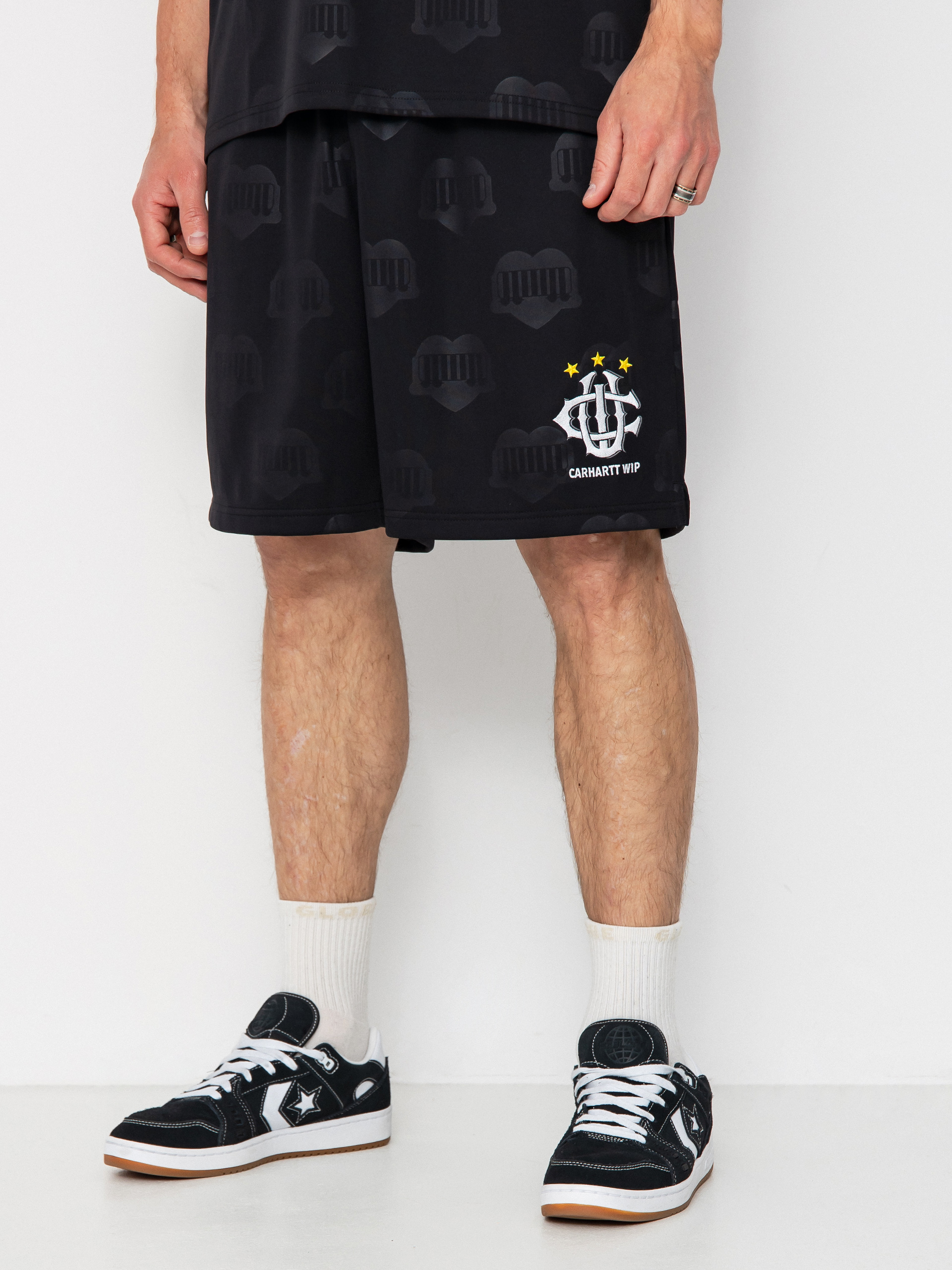 Carhartt WIP Shorts Hartts Football - black (heart train jacquard 