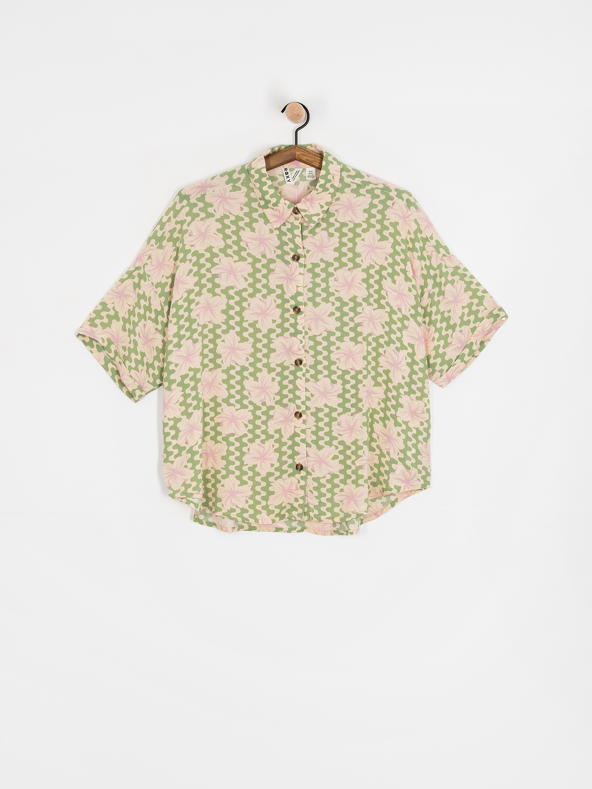 Roxy Beach Nostalgia Wmn Shirt (basil party waves yw)