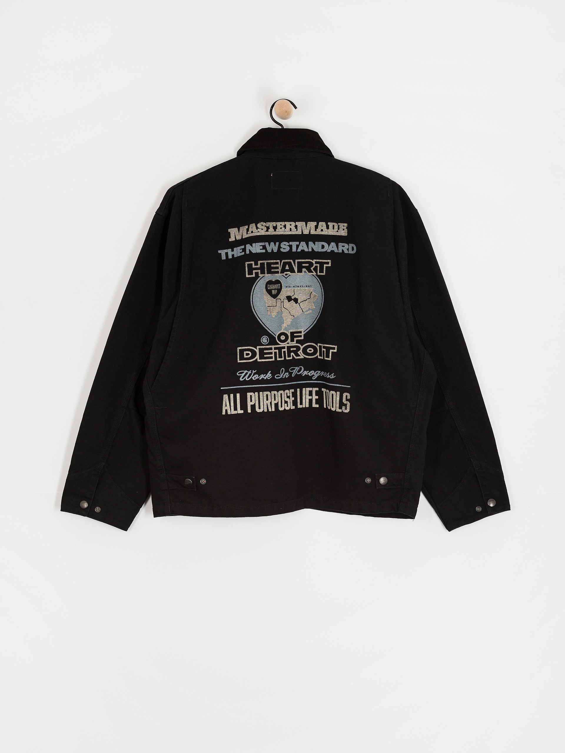 Carhartt WIP OG Arcan Graphic Jacke (black/black/heavy stone wash)