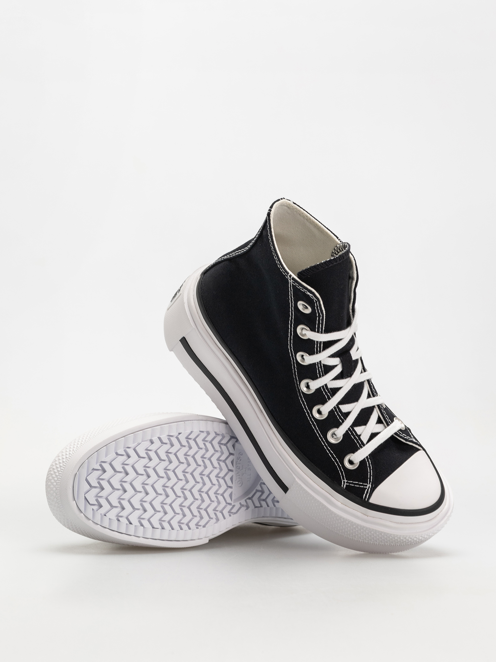Converse Chuck Taylor All Star Lift Double Stack Hi Chucks (black/white/black)