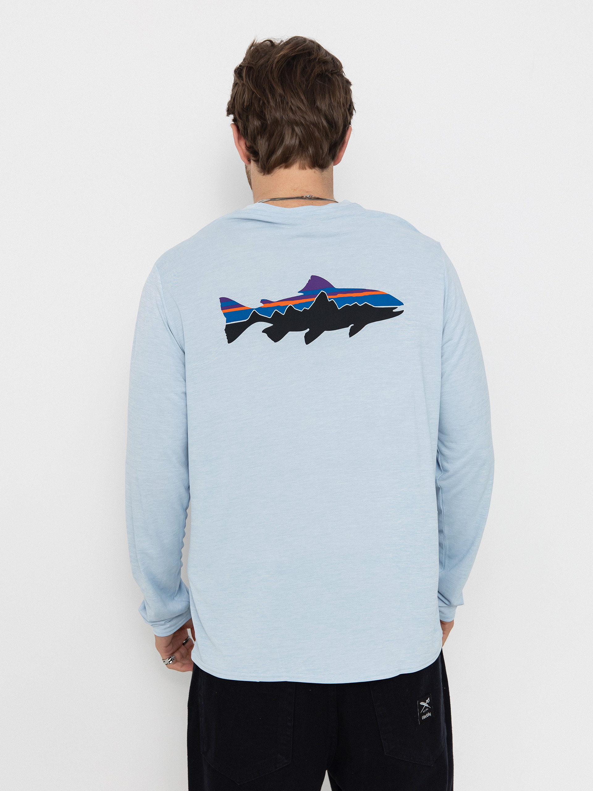 Patagonia Longsleeve Cap Cool Daily Graphic (fitz roy trout/fleck blue)
