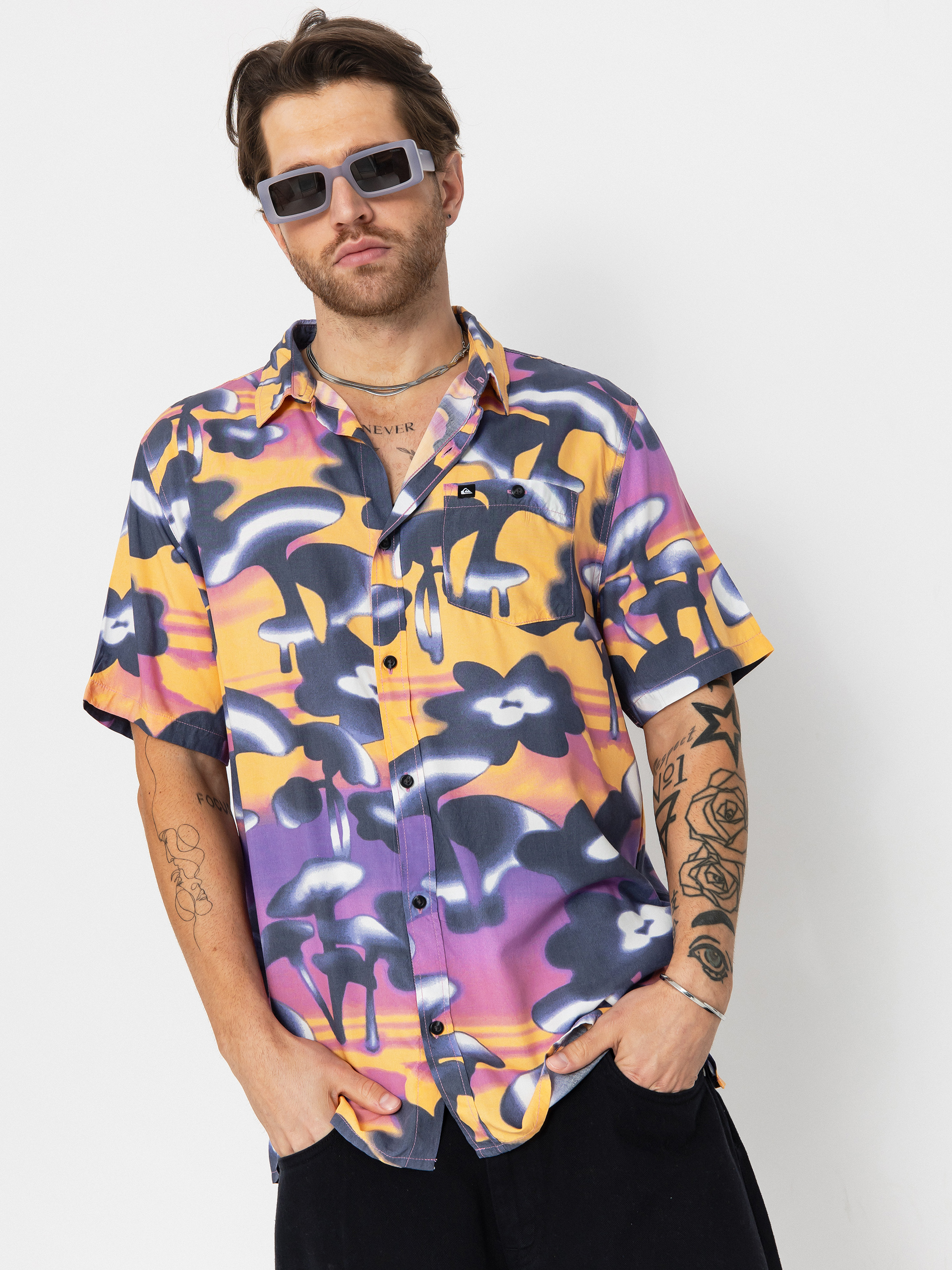 Quiksilver Safe Paradise Shirt (vintage violet biophilia)