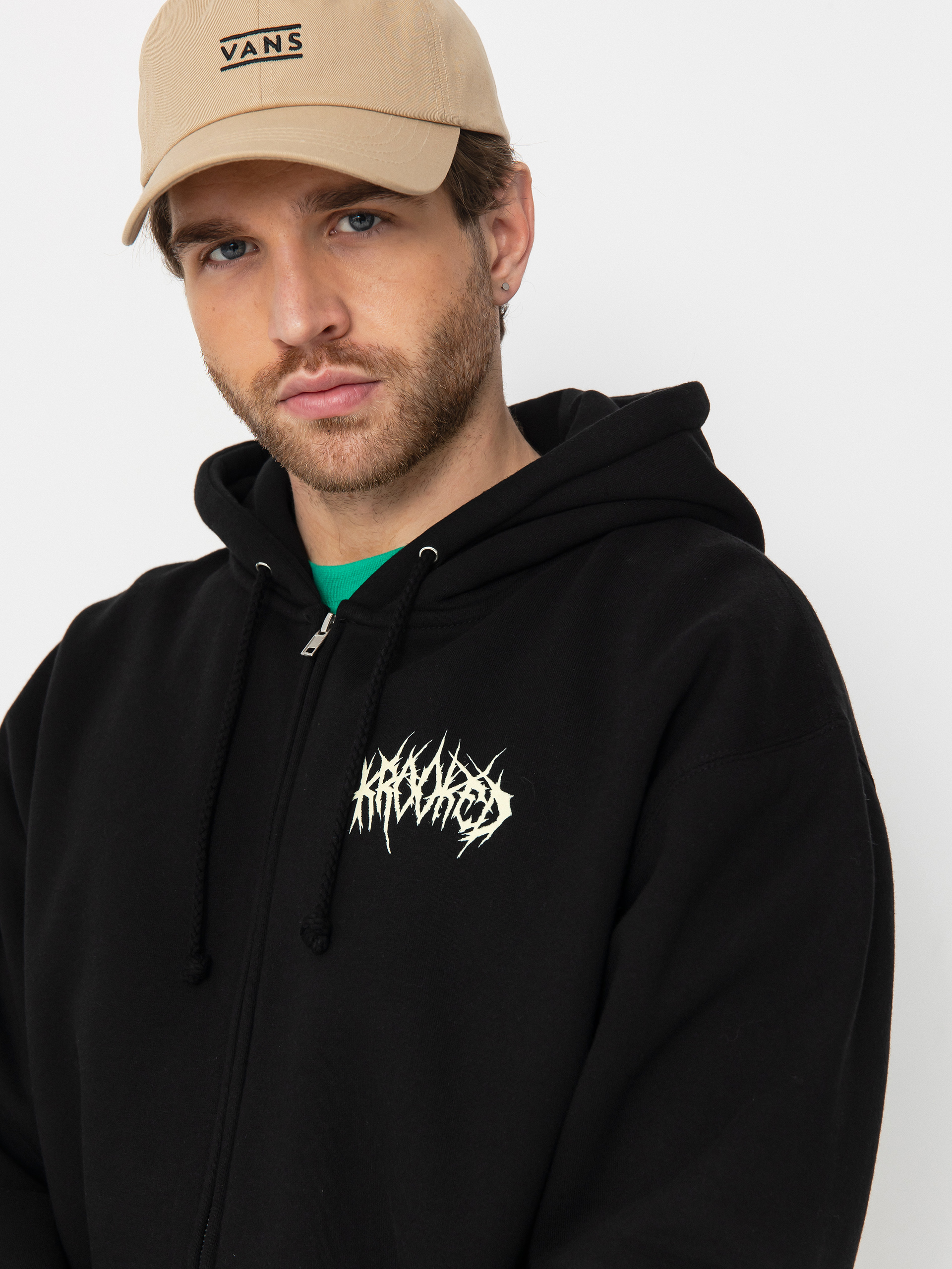 Krooked Necroshmoo ZHD Hoodie (black/cream yellow & orange prints)