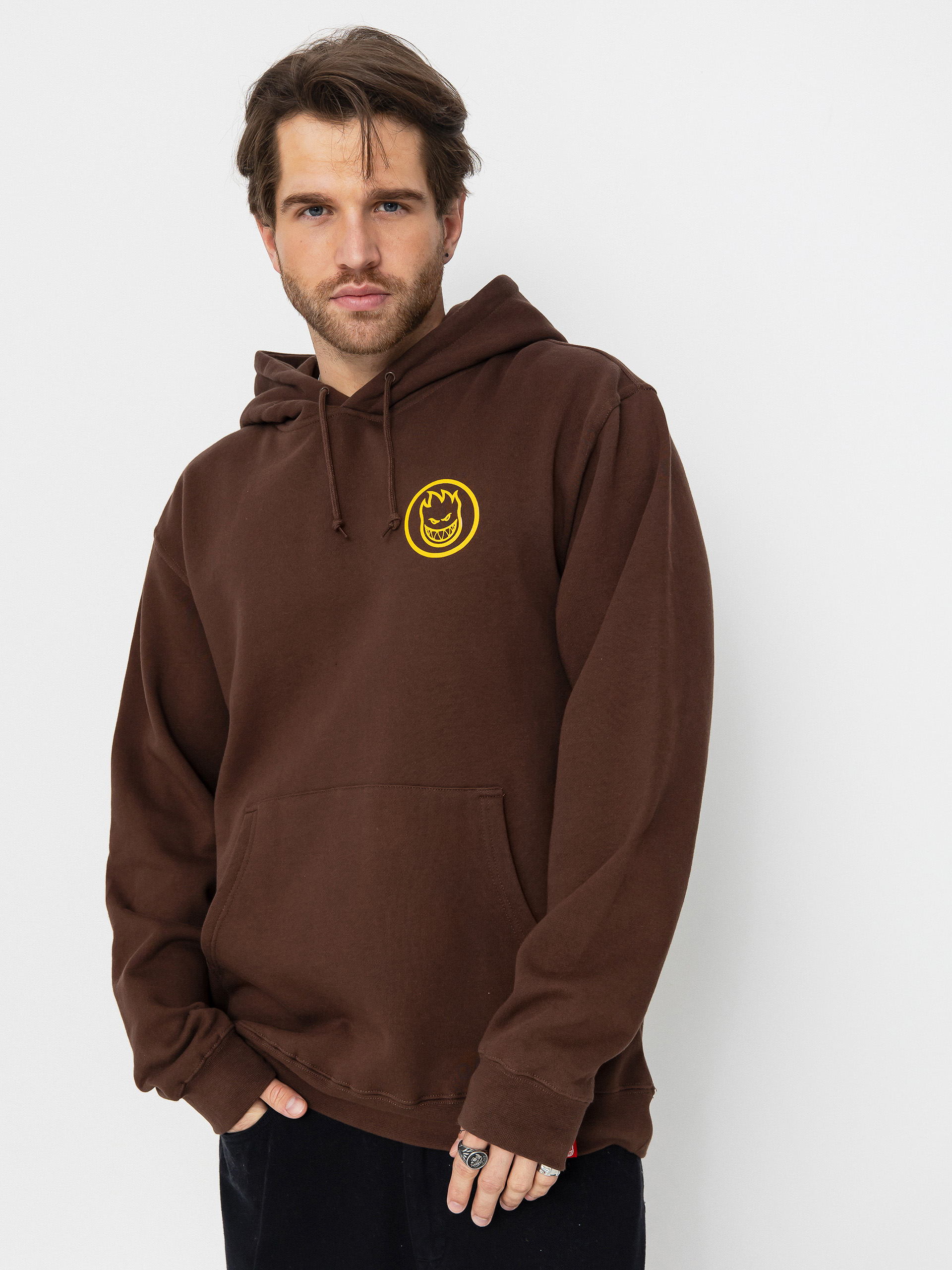 Spitfire Classic Swirl HD Hoodie (brown w/gold prints)