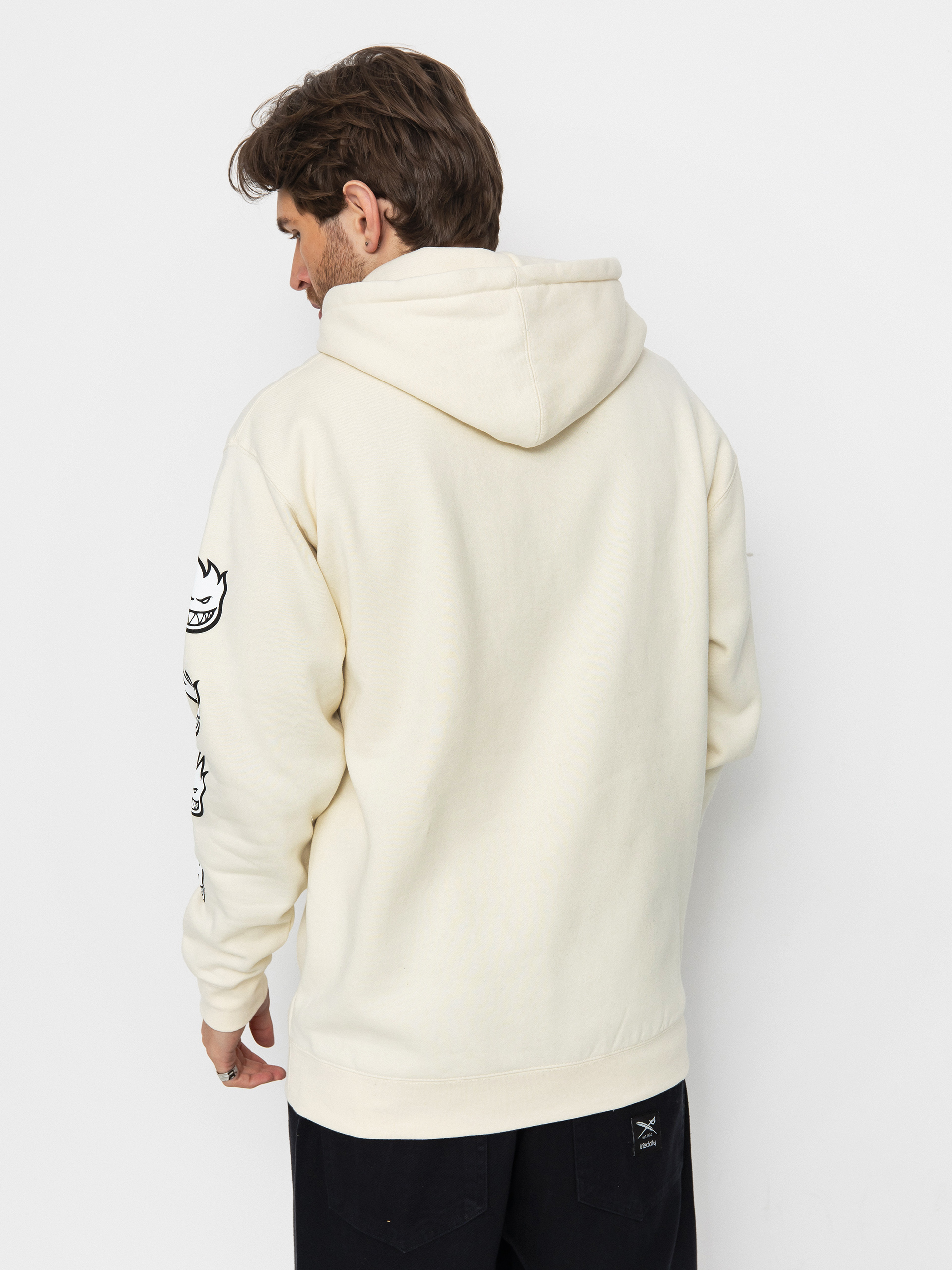 Spitfire Classic 87 Bighead Fill Sleeve HD Hoodie (bone w/black&white prints)