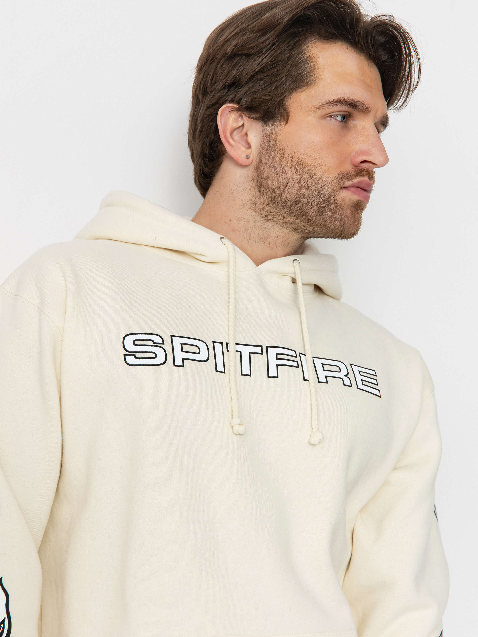Spitfire Classic 87 Bighead Fill Sleeve HD Hoodie (bone w/black&white prints)