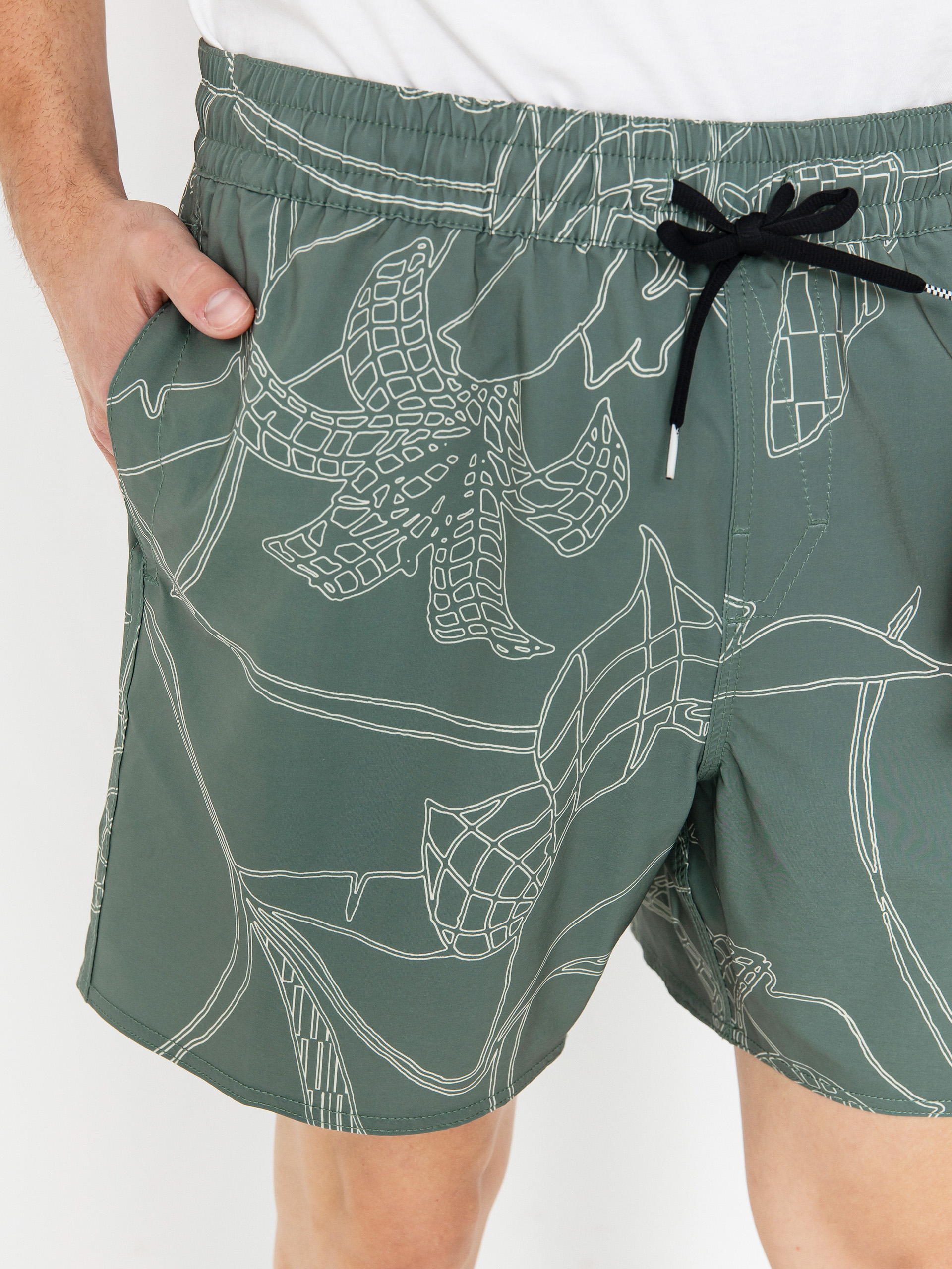 Volcom Lido Print Trunk 16 Shorts (light olive)