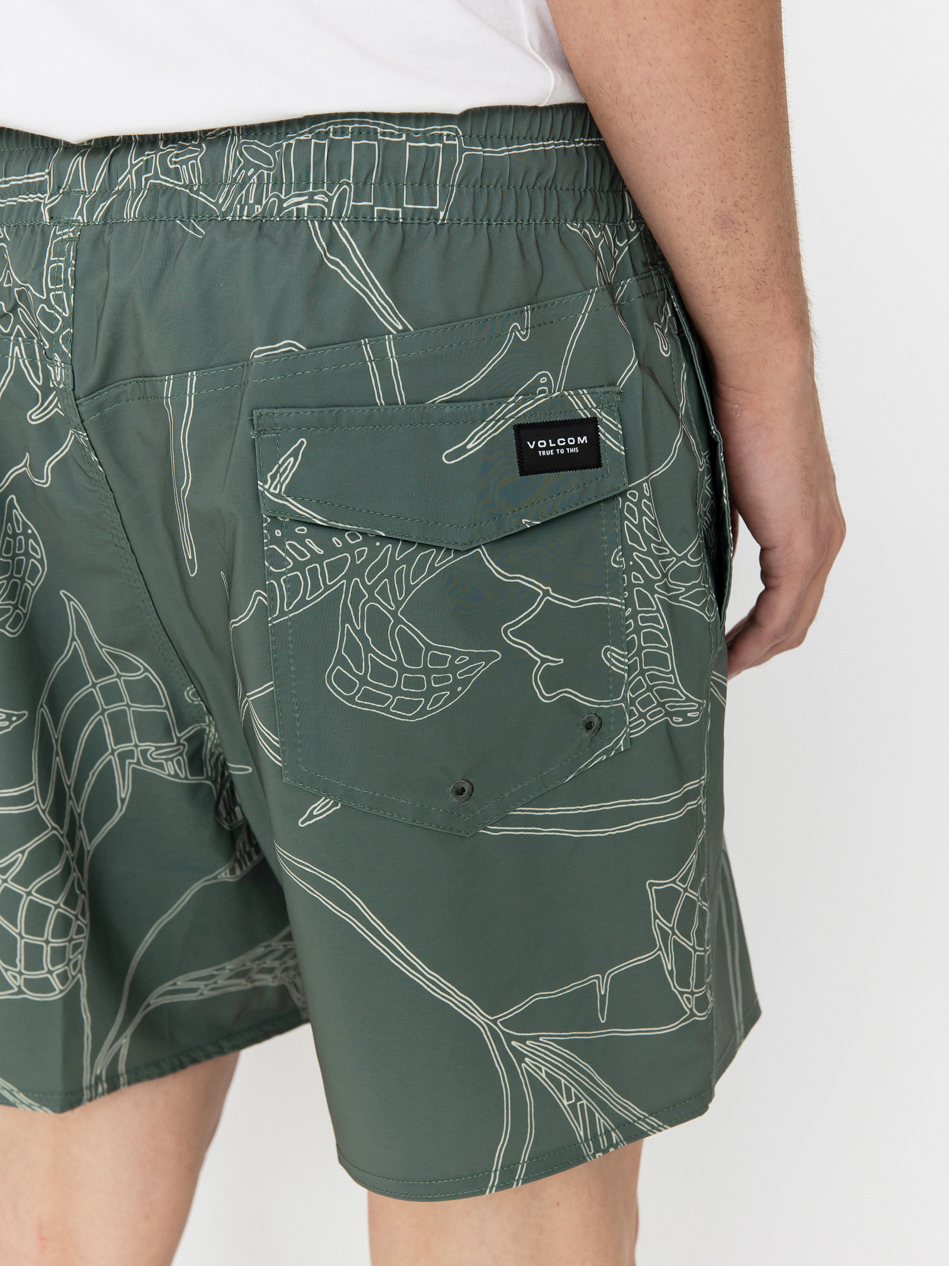 Volcom Lido Print Trunk 16 Shorts (light olive)