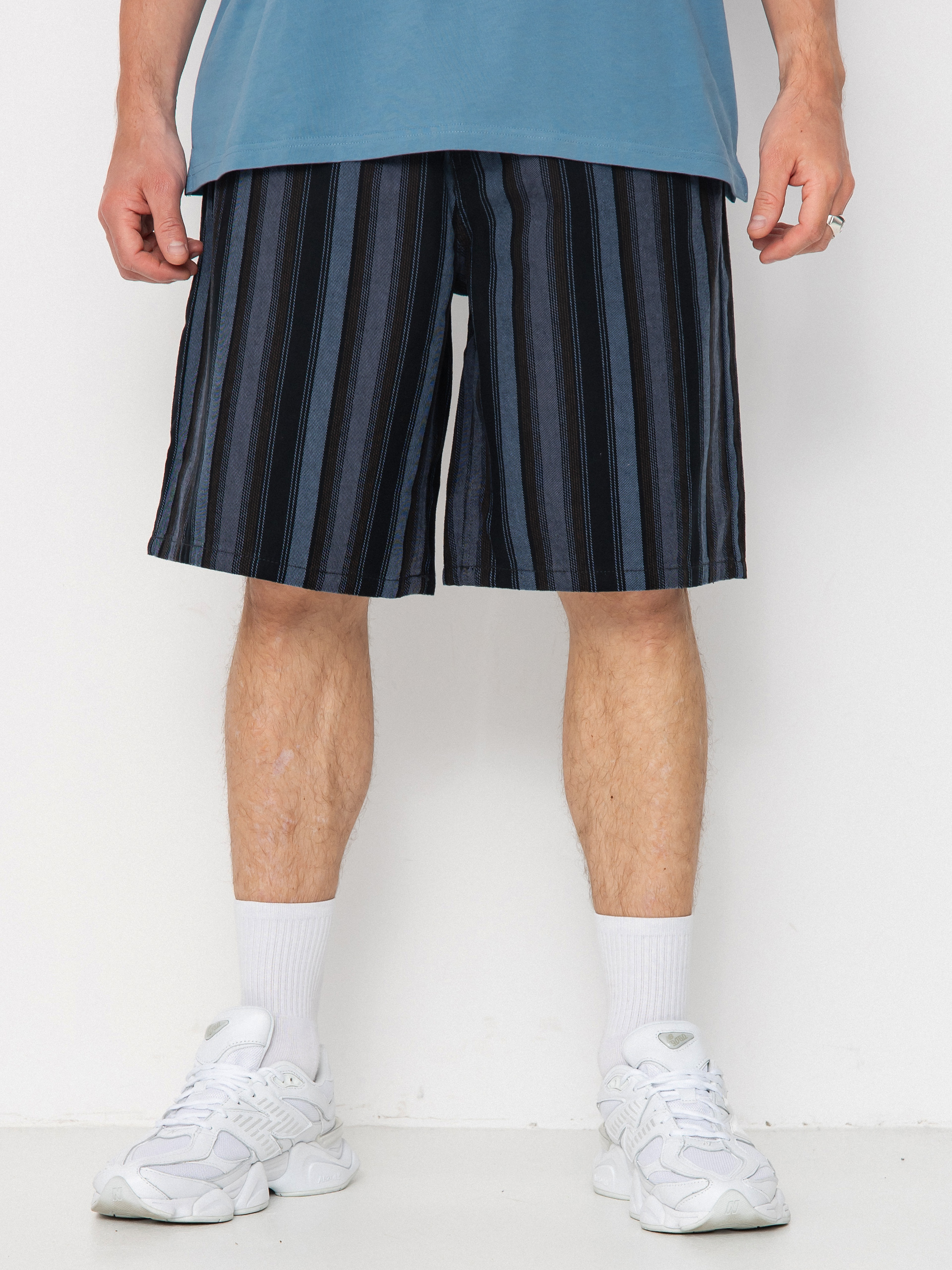 OBEY Shorts Baja Stripe Baggy Denim