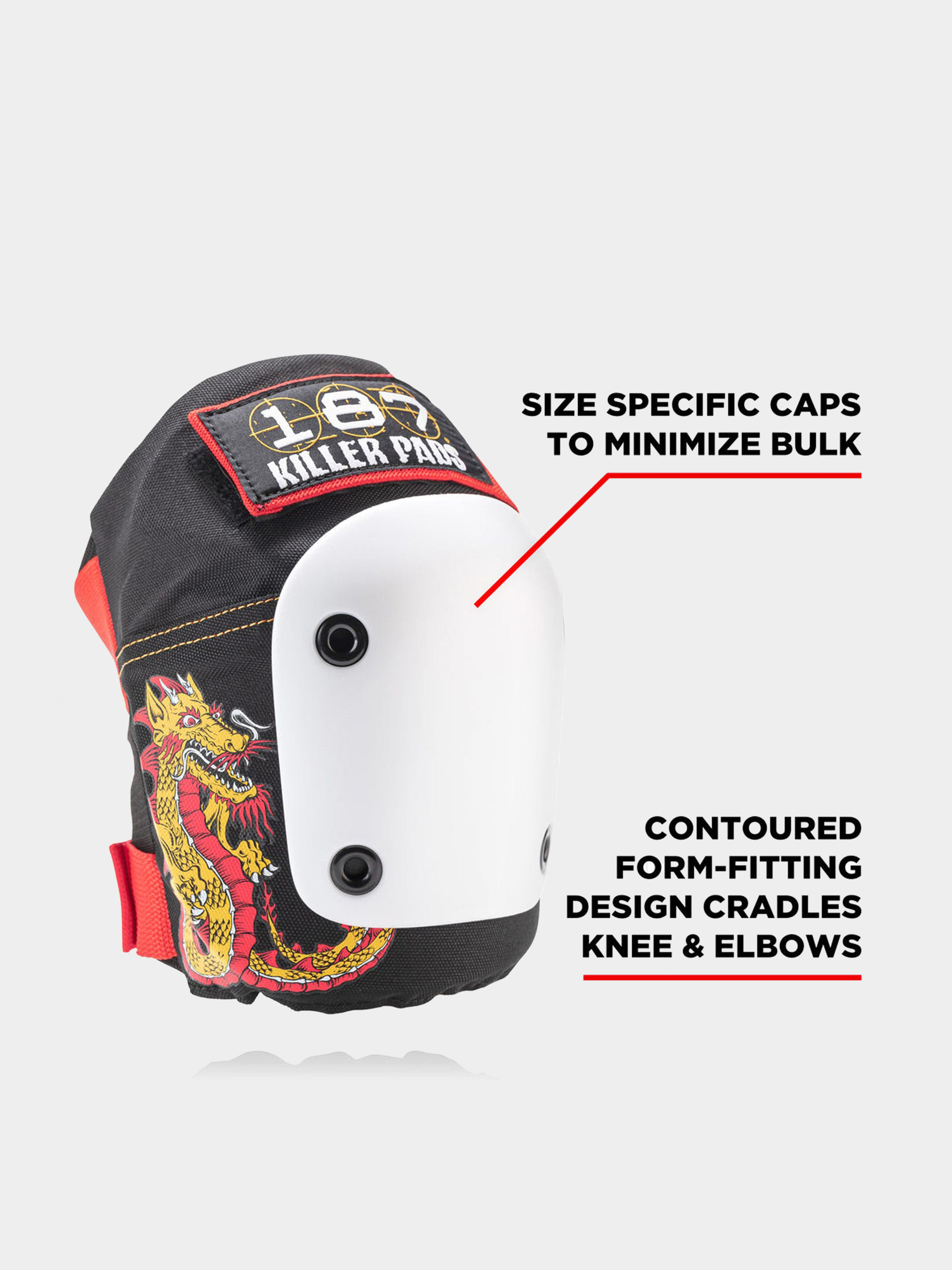 187 Killer Pads Schützer Adult Six Pack Set Caballero (black/red/gold)