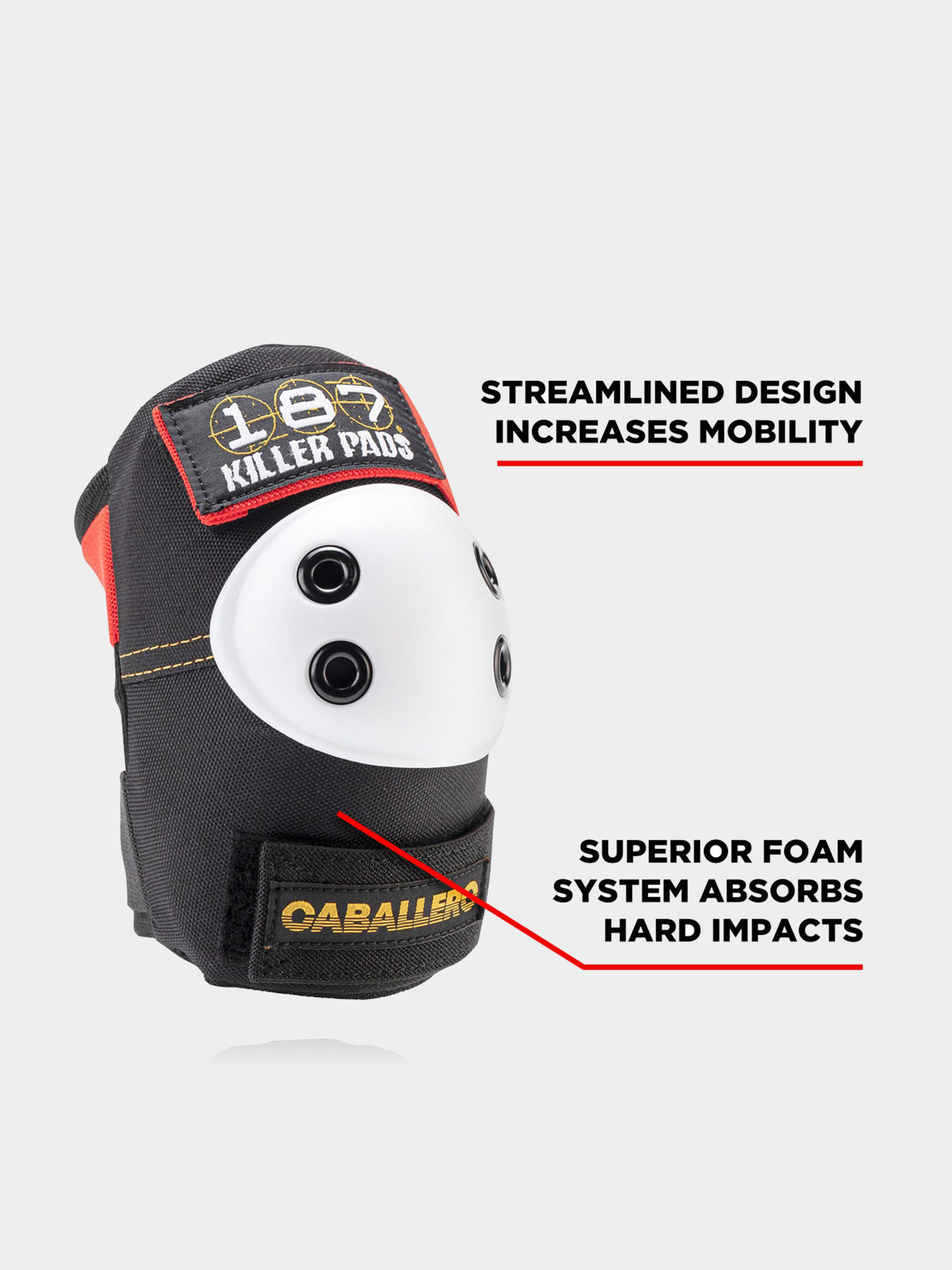 187 Killer Pads Schützer Adult Six Pack Set Caballero (black/red/gold)