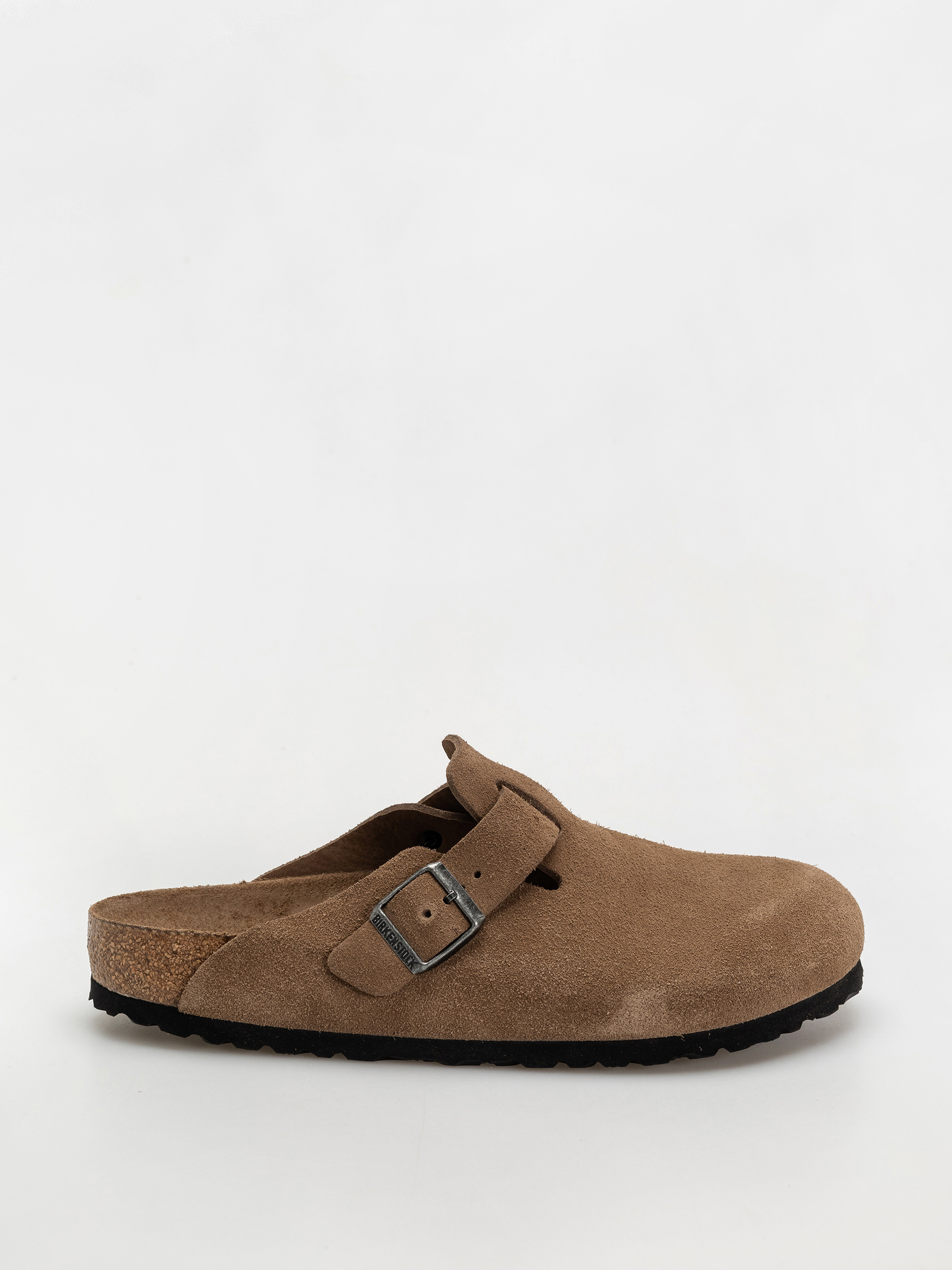 Birkenstock Boston SFB Suede Leather Regular Flip-flops (dark tea)