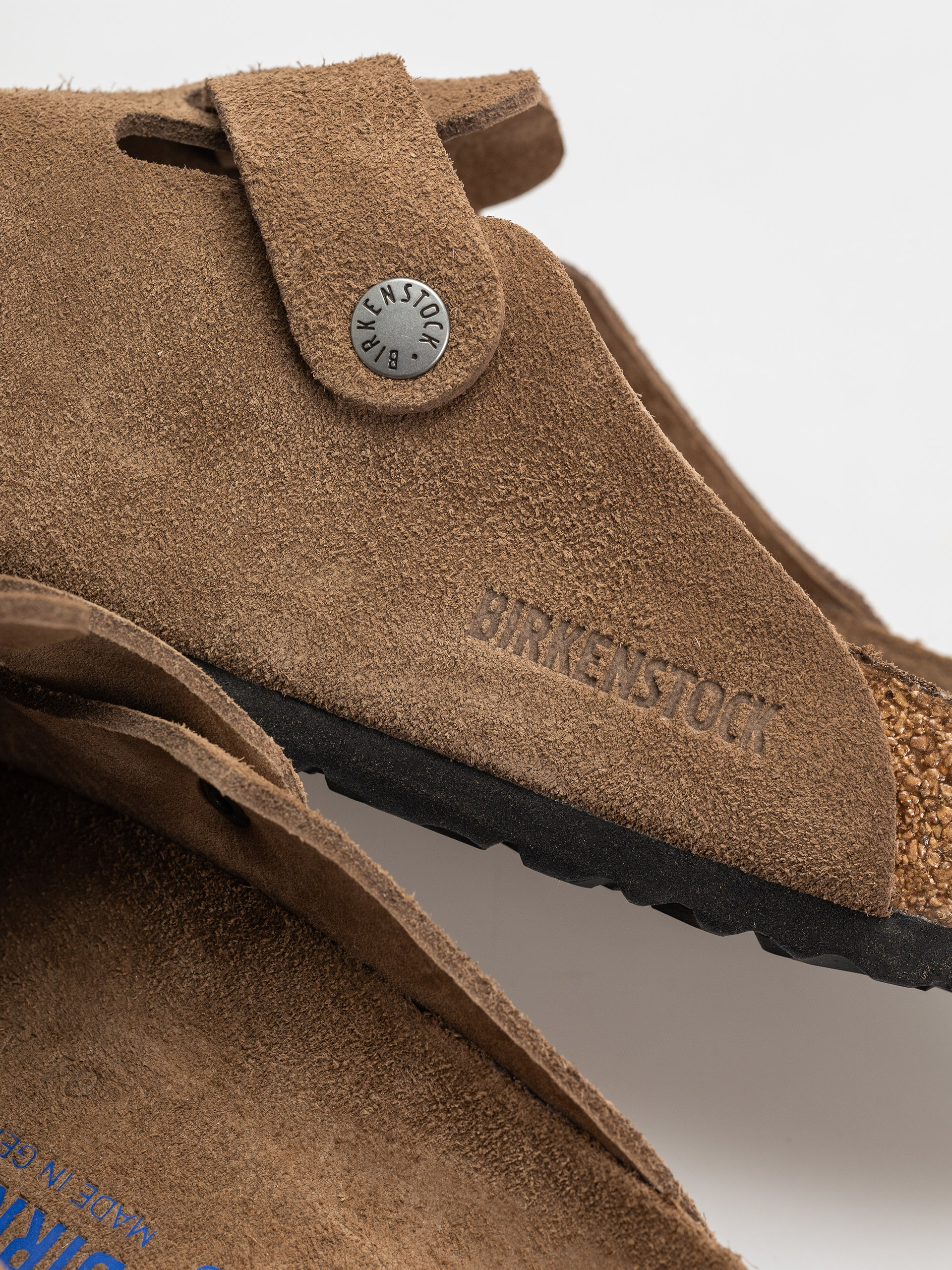 Birkenstock Boston SFB Suede Leather Regular Flip-flops (dark tea)