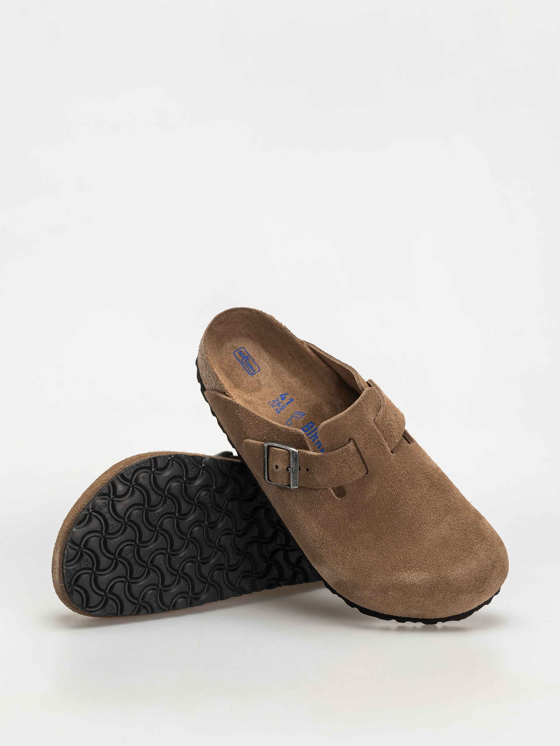 Birkenstock Boston SFB Suede Leather Regular Flip-flops - brown