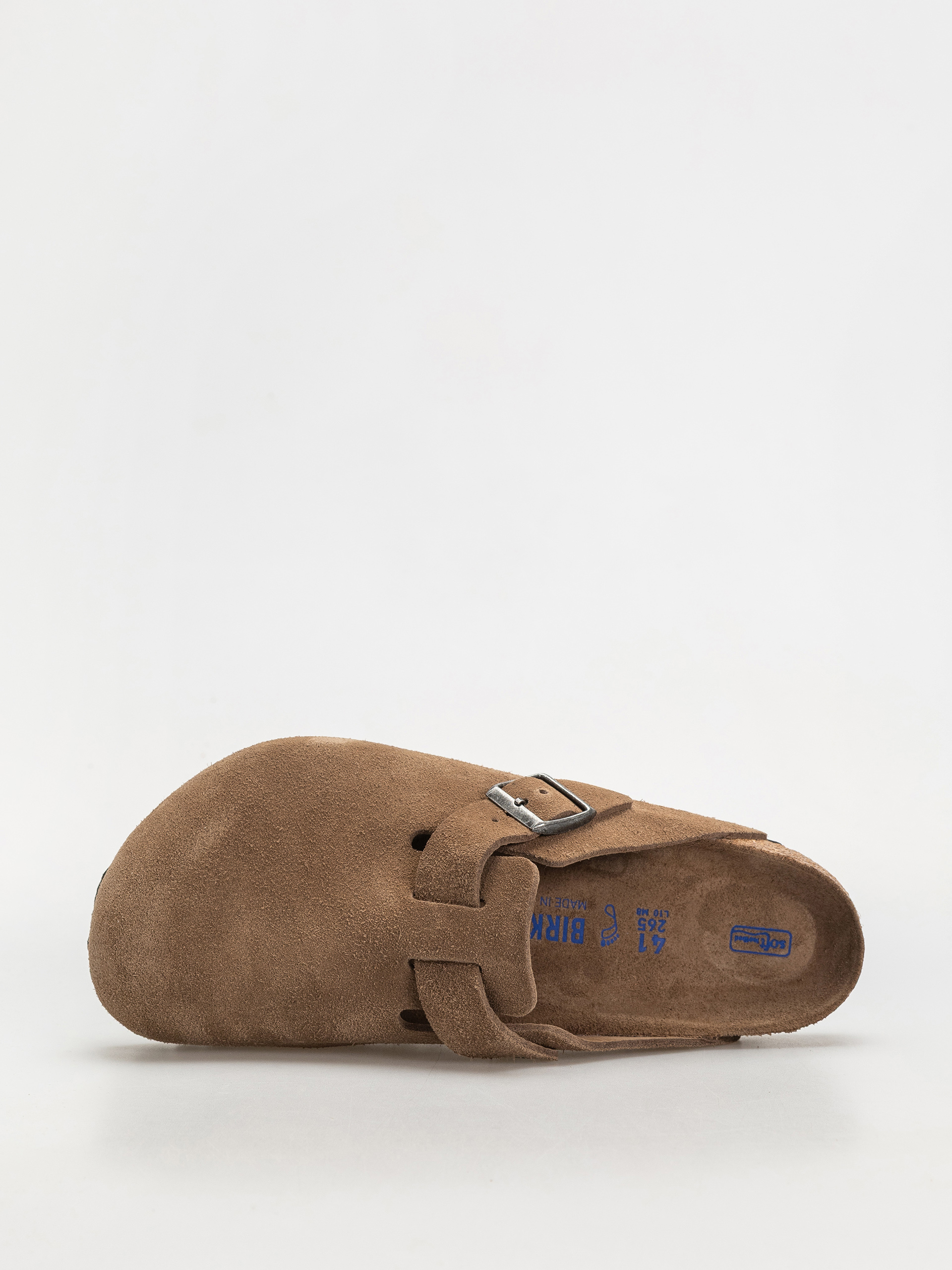 Birkenstock Boston SFB Suede Leather Regular Flip-flops (dark tea)