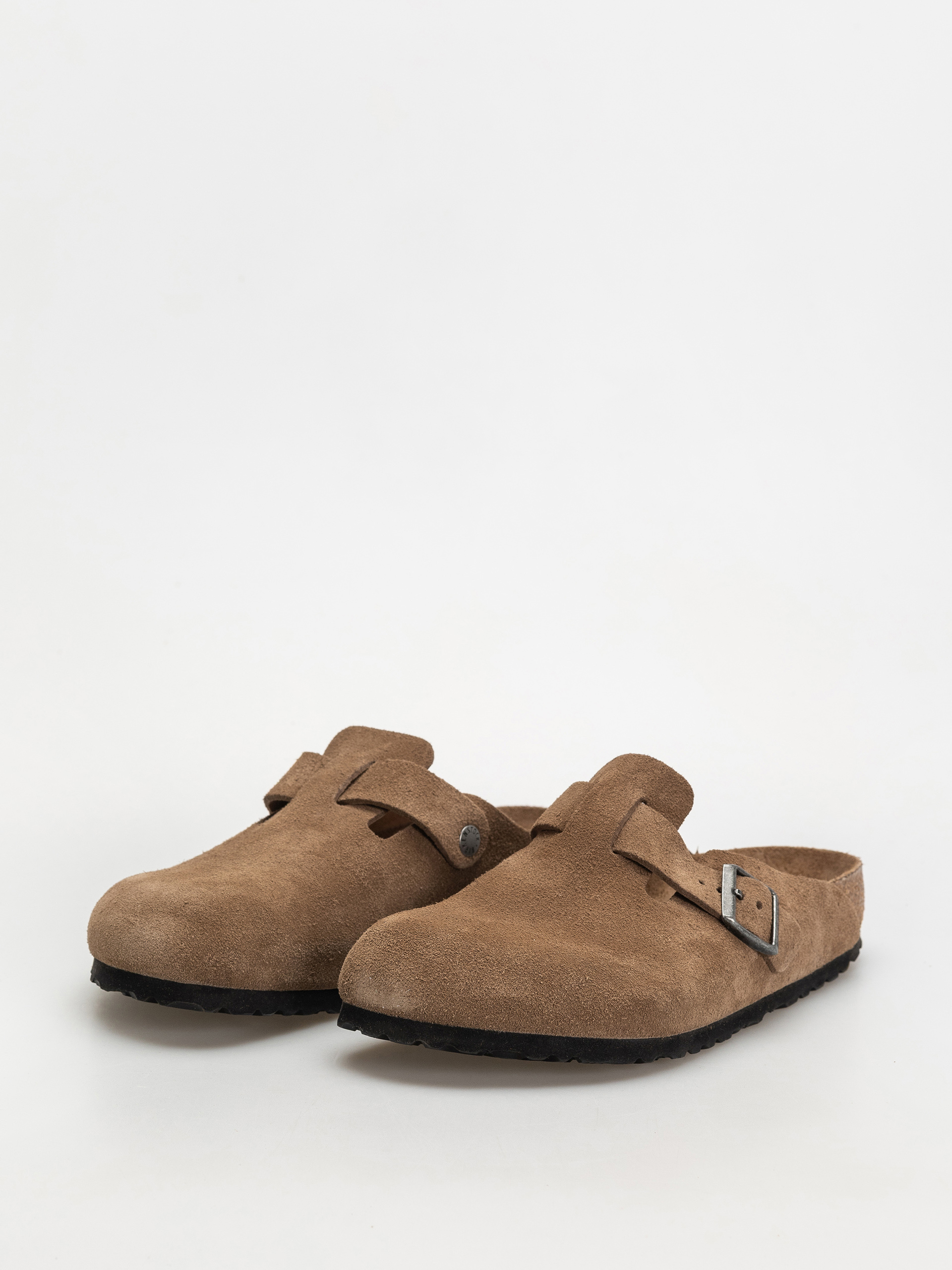 Birkenstock Boston SFB Suede Leather Regular Flip-flops (dark tea)
