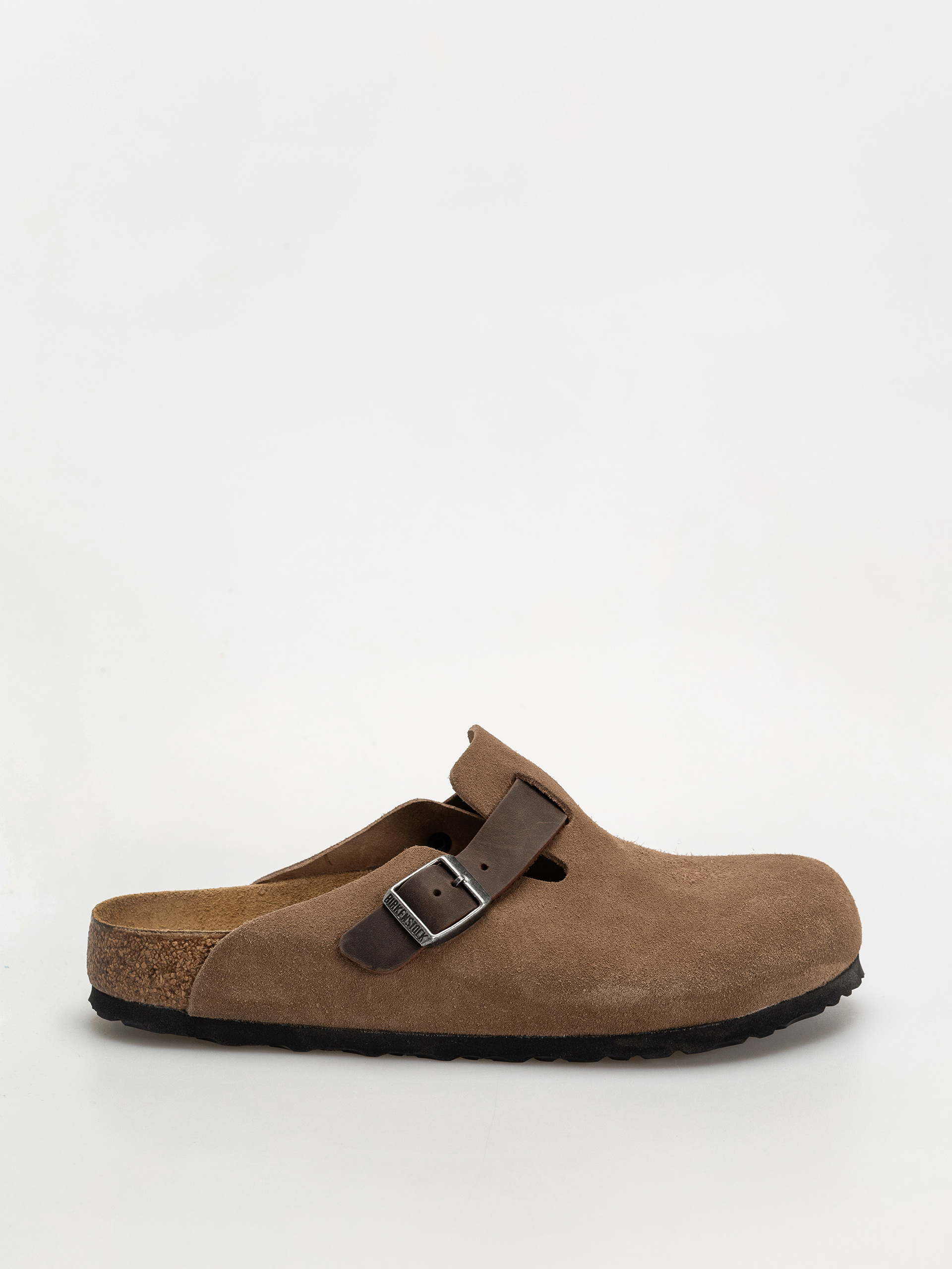 birkenstock boston suede tobacco brown Birkenstock Boston Suede & Oiled Leather Regular Flip-flops