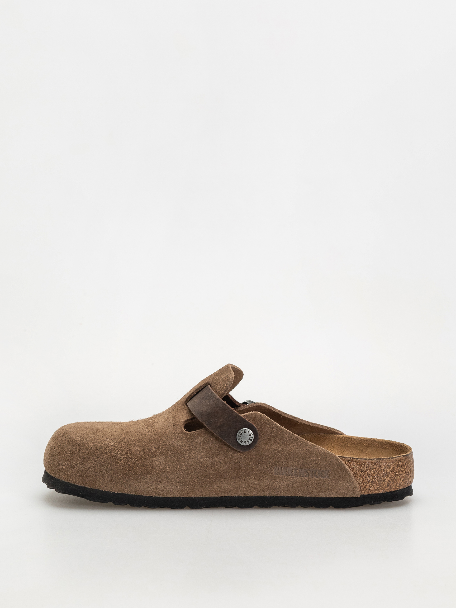 Birkenstock Boston Suede & Oiled Leather Regular Flip-flops (dark tea)