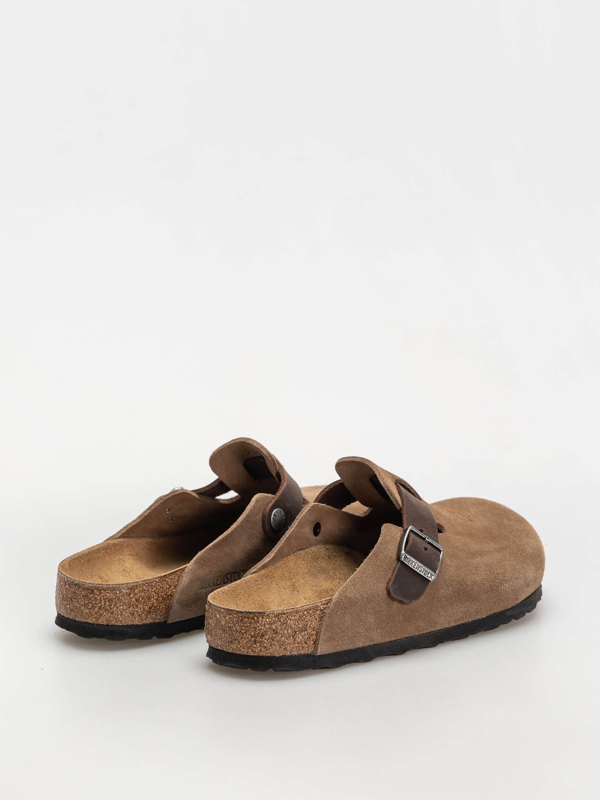Birkenstock Boston Suede & Oiled Leather Regular Flip Flops (dark tea)