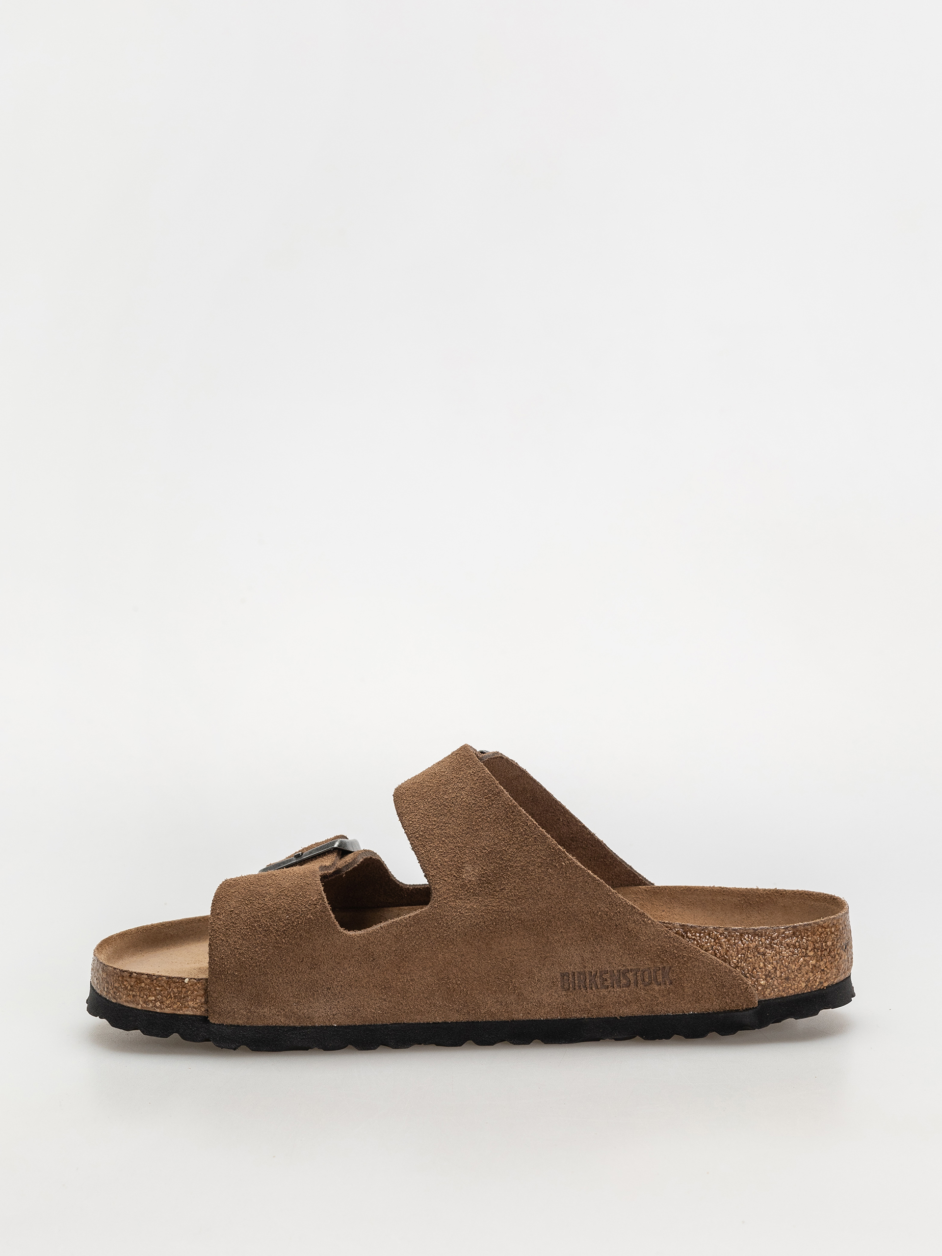 Birkenstock Arizona Suede Leather Regular Flip-flops (dark tea)