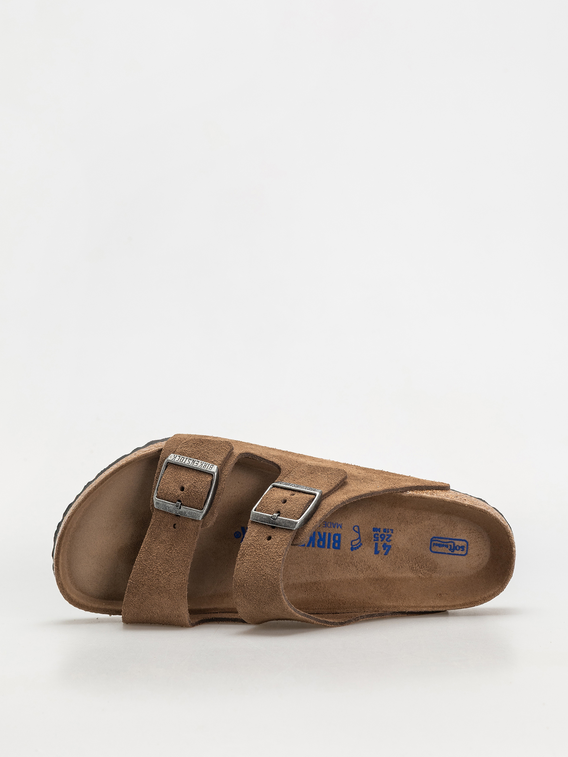 Birkenstock Arizona Suede Leather Regular Flip-flops (dark tea)