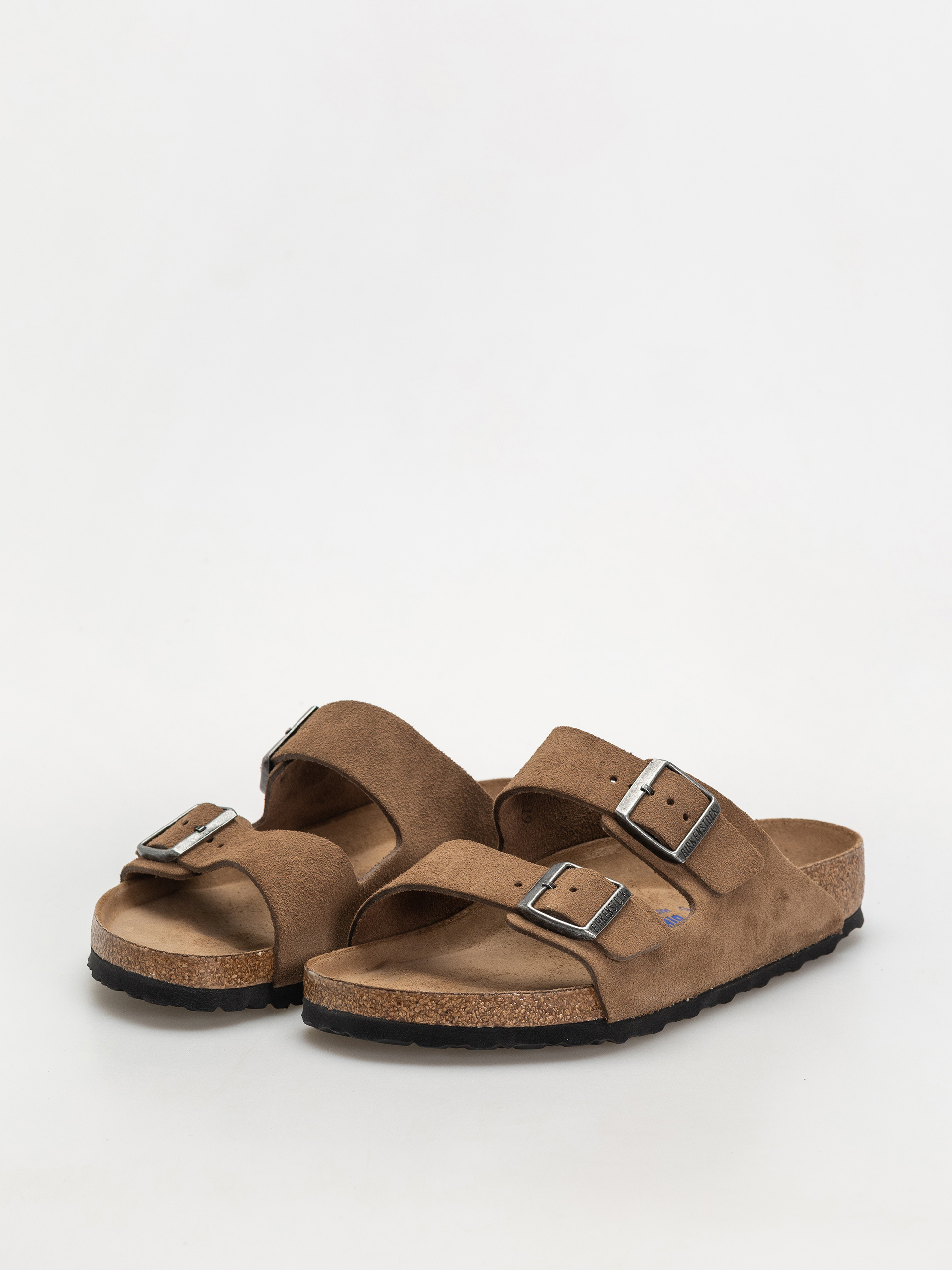 Birkenstock Arizona Suede Leather Regular Flip Flops (dark tea)
