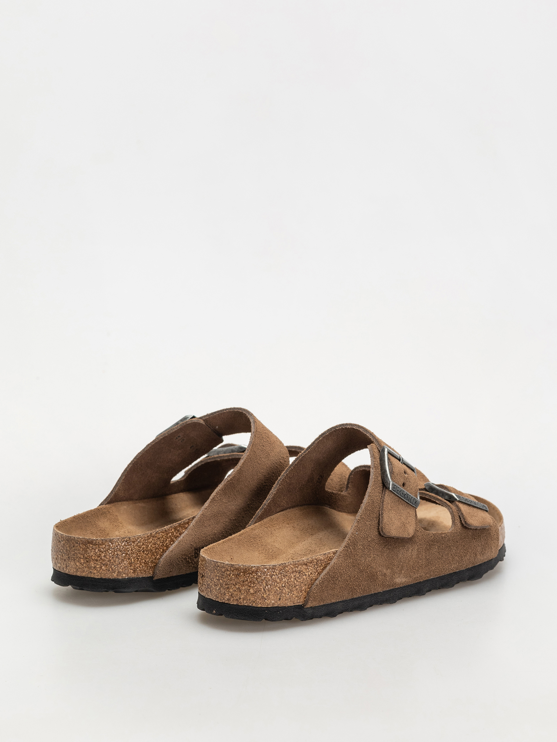 Birkenstock Arizona Suede Leather Regular Flip Flops (dark tea)