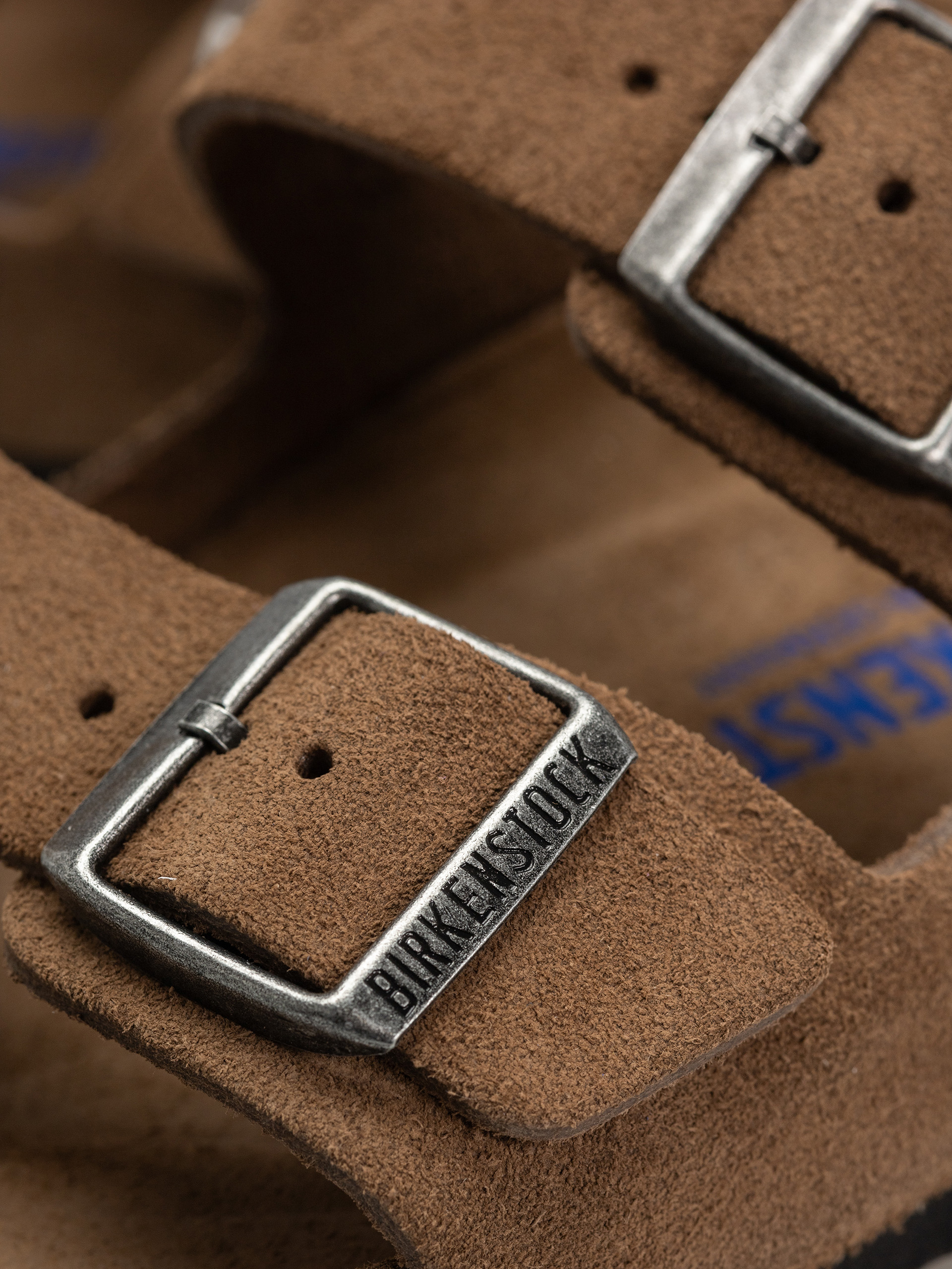 Birkenstock Arizona Suede Leather Regular Flip Flops (dark tea)