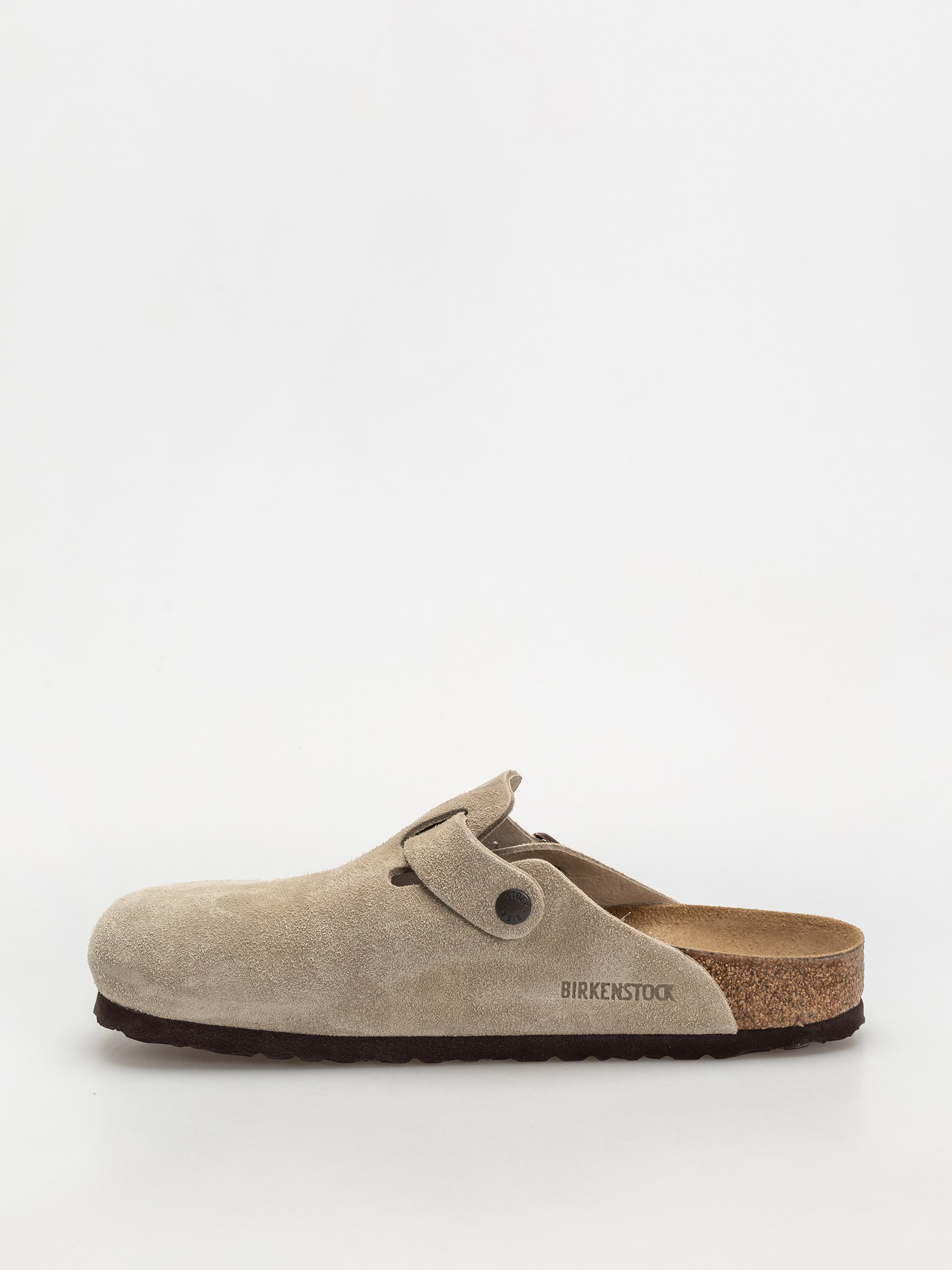 Birkenstock Flip Flops Boston Suede Leather Regular (taupe)