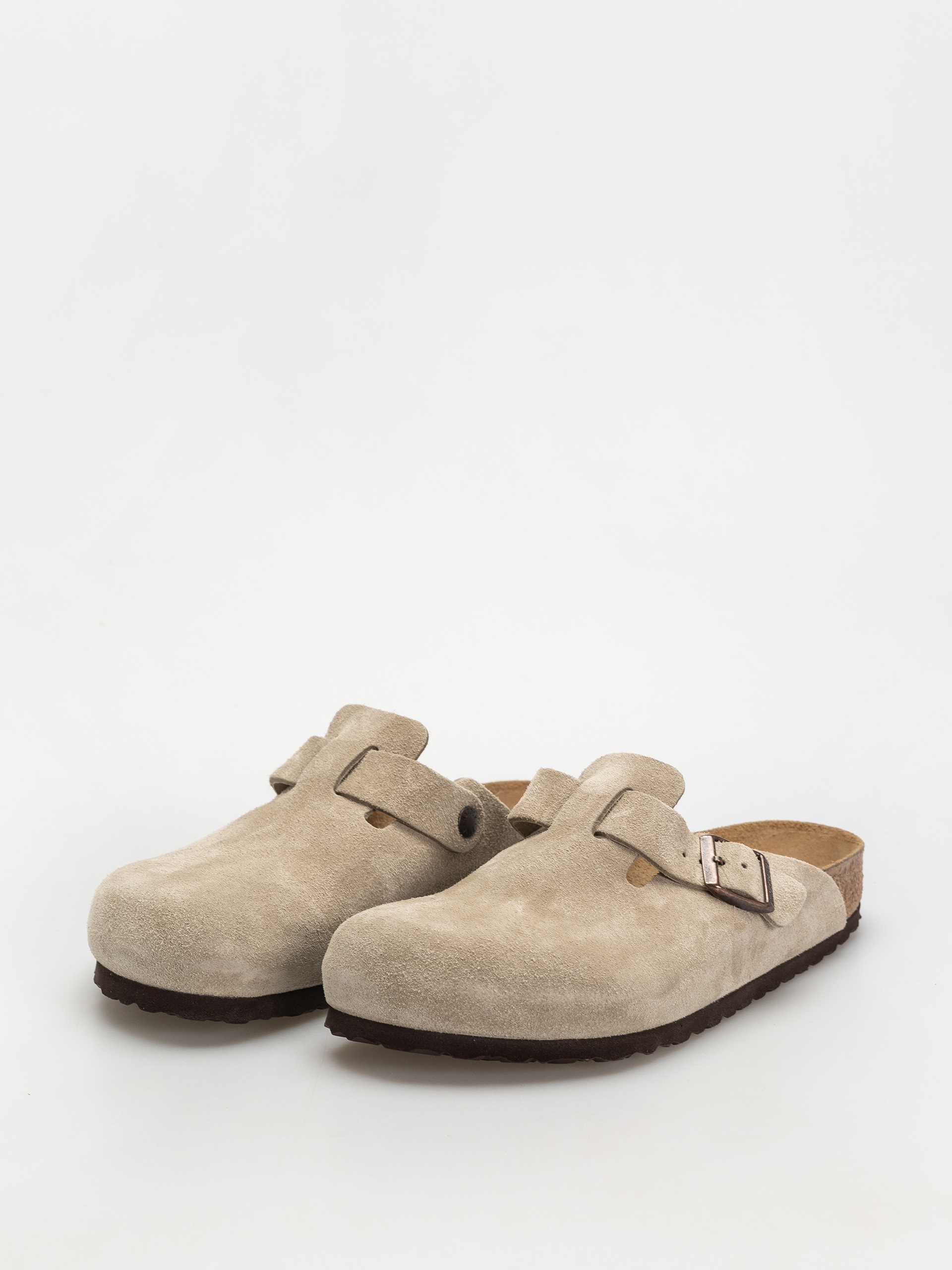 Birkenstock Flip Flops Boston Suede Leather Regular (taupe)