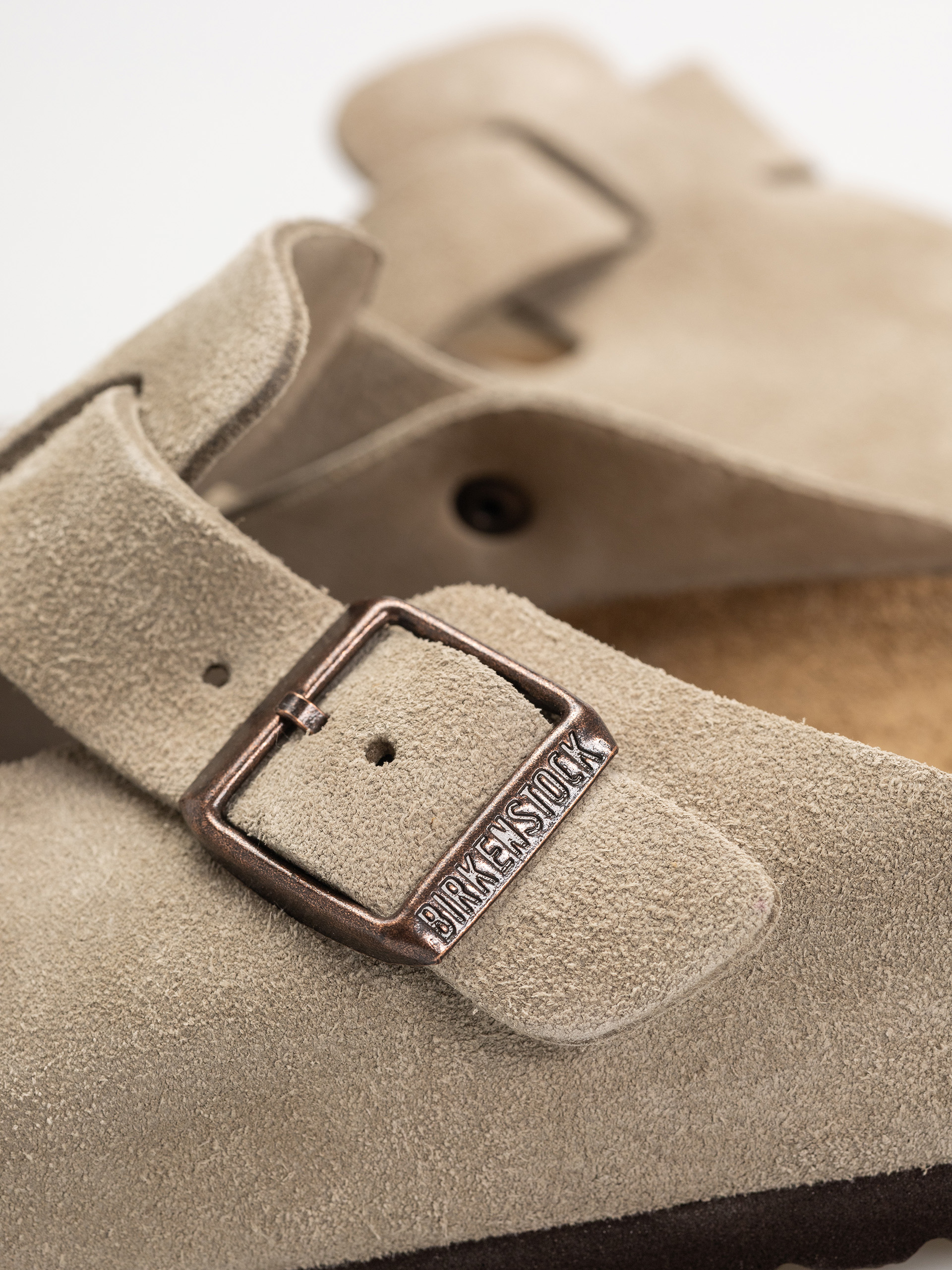 Birkenstock Flip-flops Boston Suede Leather Regular (taupe)