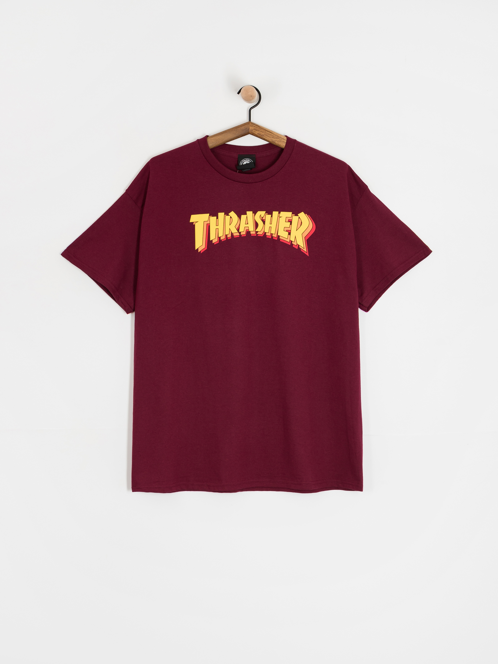 Thrasher Stacked T-Shirt (maroon)
