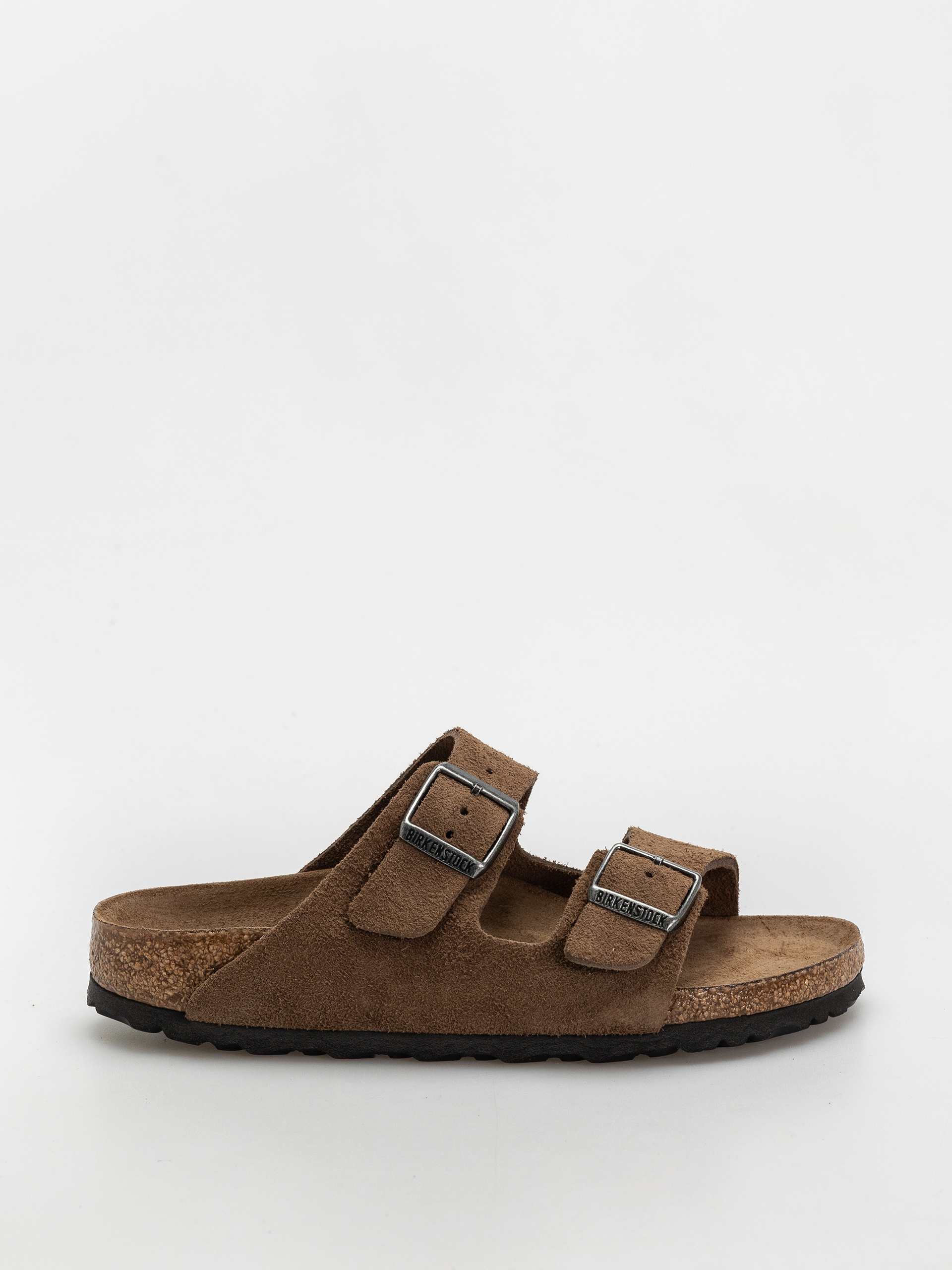 Birkenstock Arizona Suede Leather Narrow Wmn Flip-flops (dark tea)
