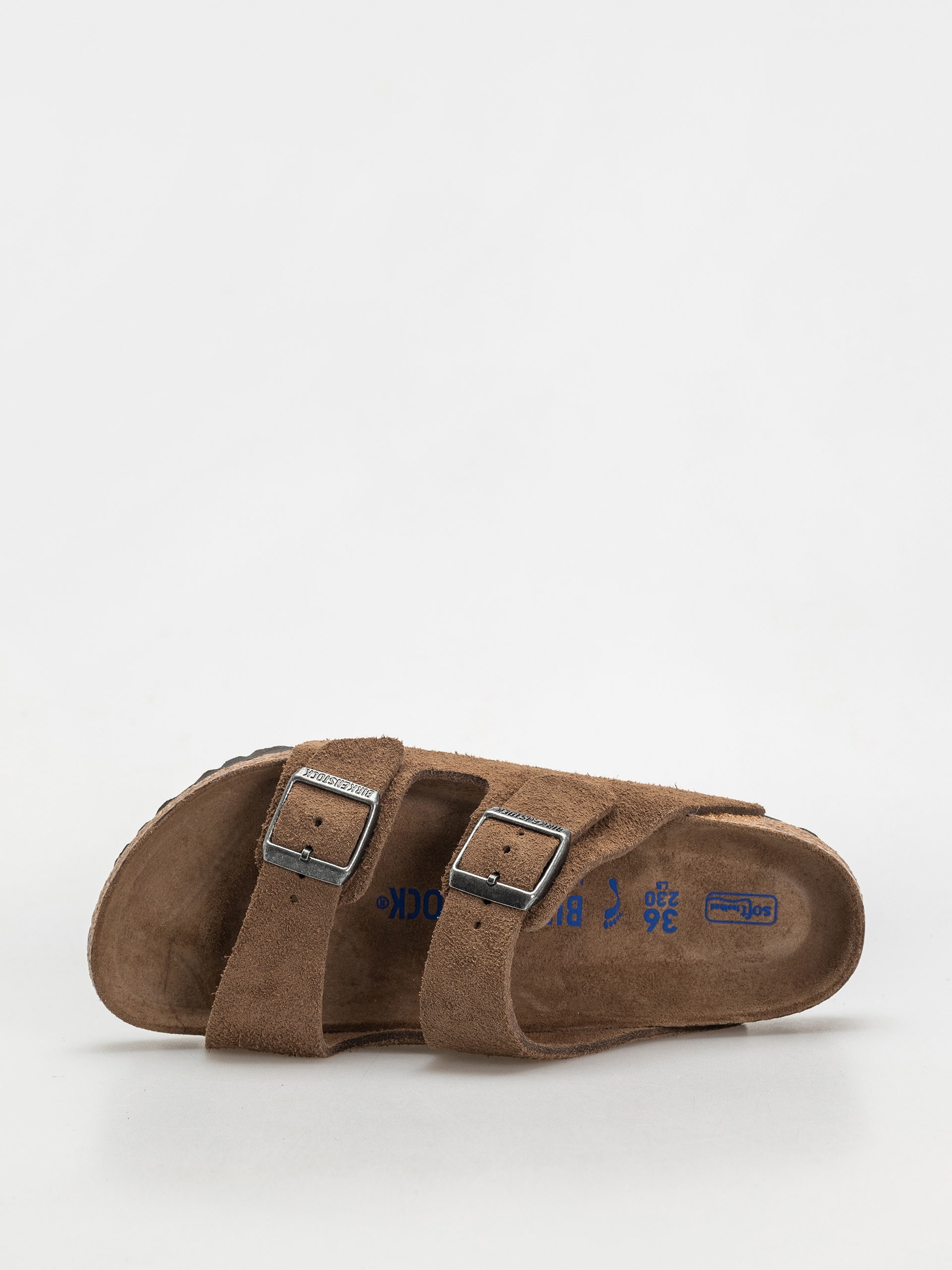Birkenstock Arizona Suede Leather Narrow Wmn Flip Flops (dark tea)