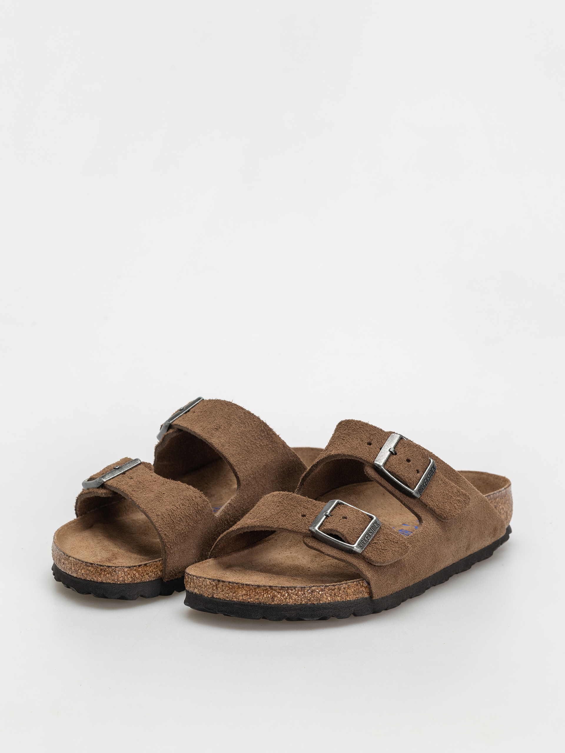 Birkenstock Arizona Suede Leather Narrow Wmn Flip-flops (dark tea)