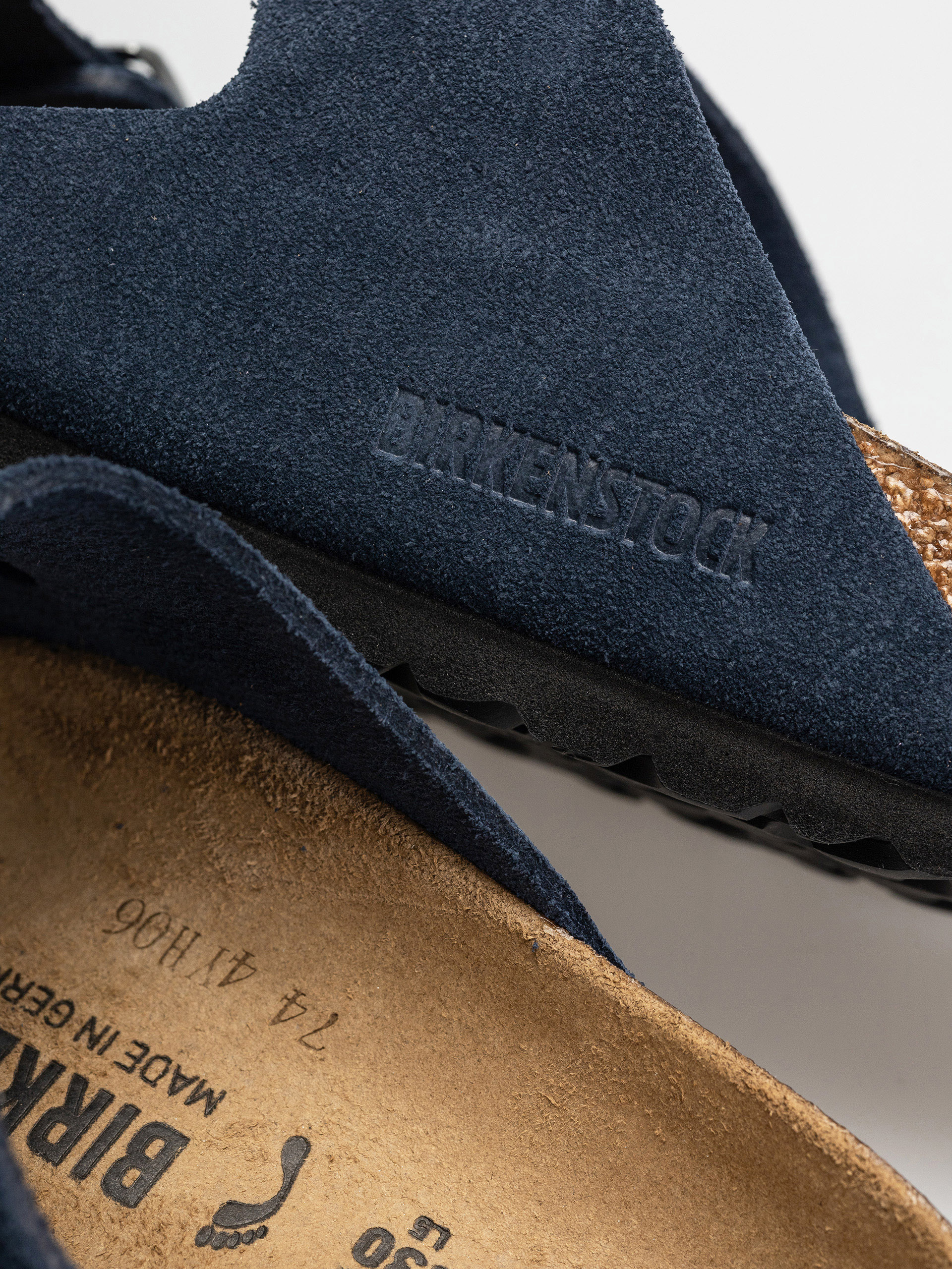 Birkenstock Arizona Suede Leather Narrow Wmn Flip Flops (new navy)