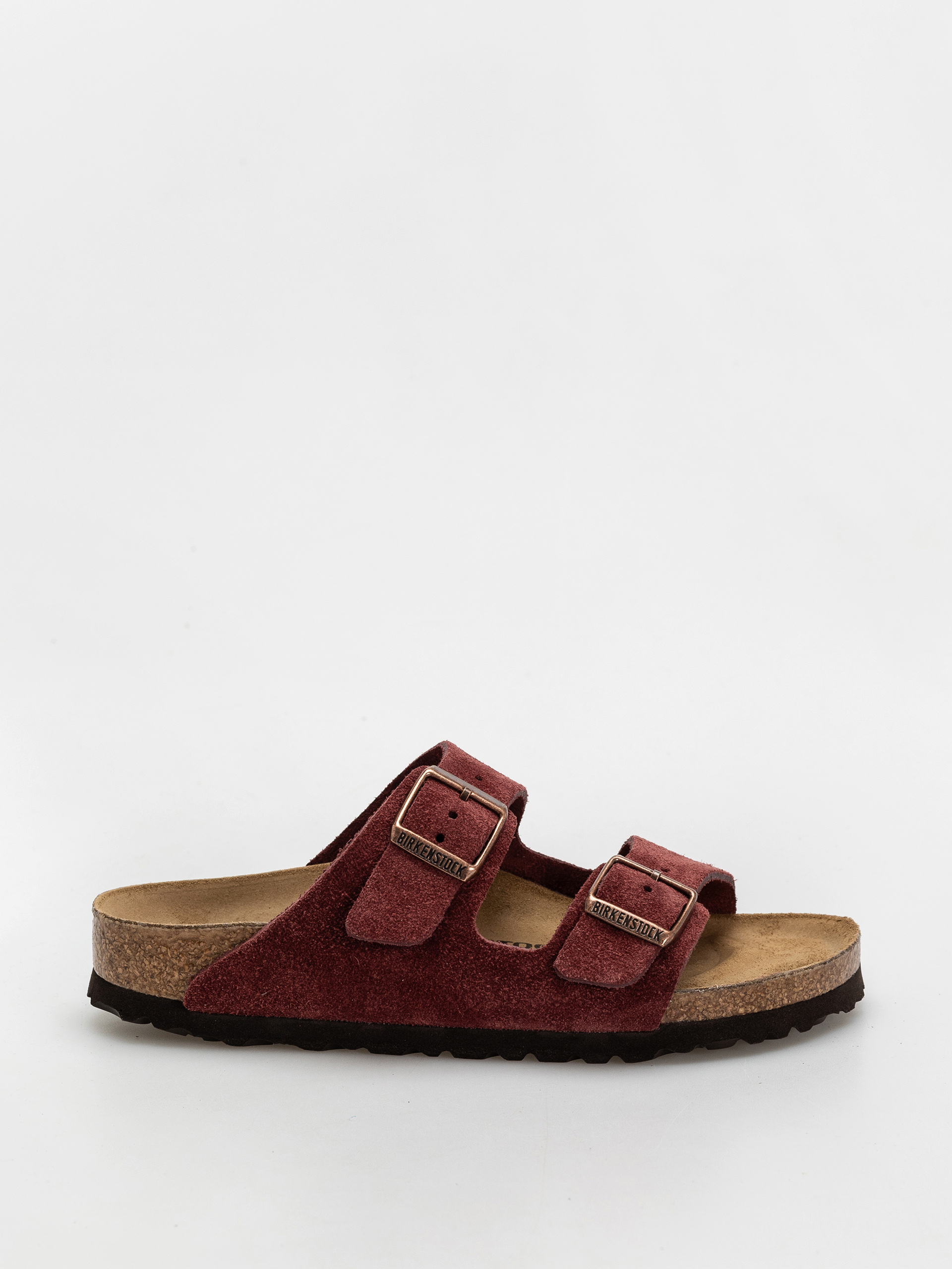 Birkenstock Arizona Suede Leather Narrow Wmn Flip Flops (zinfandel)