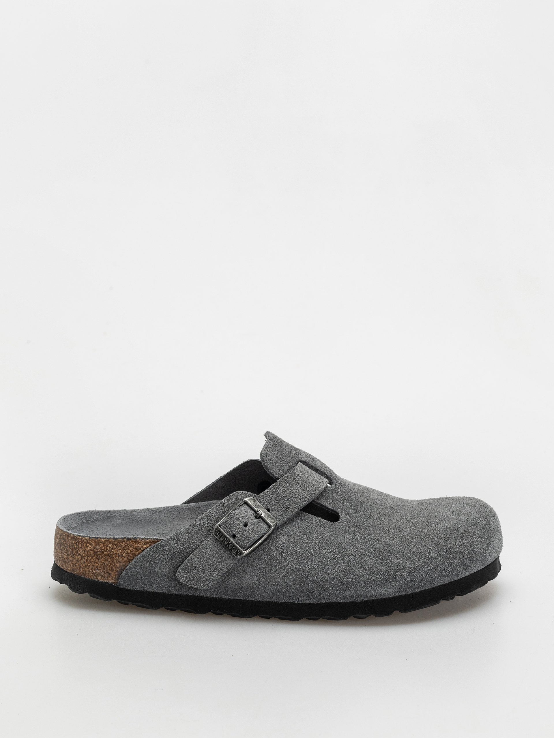 Birkenstock Boston SFB Suede Leather Narrow Wmn Flip-flops (basalt gray)