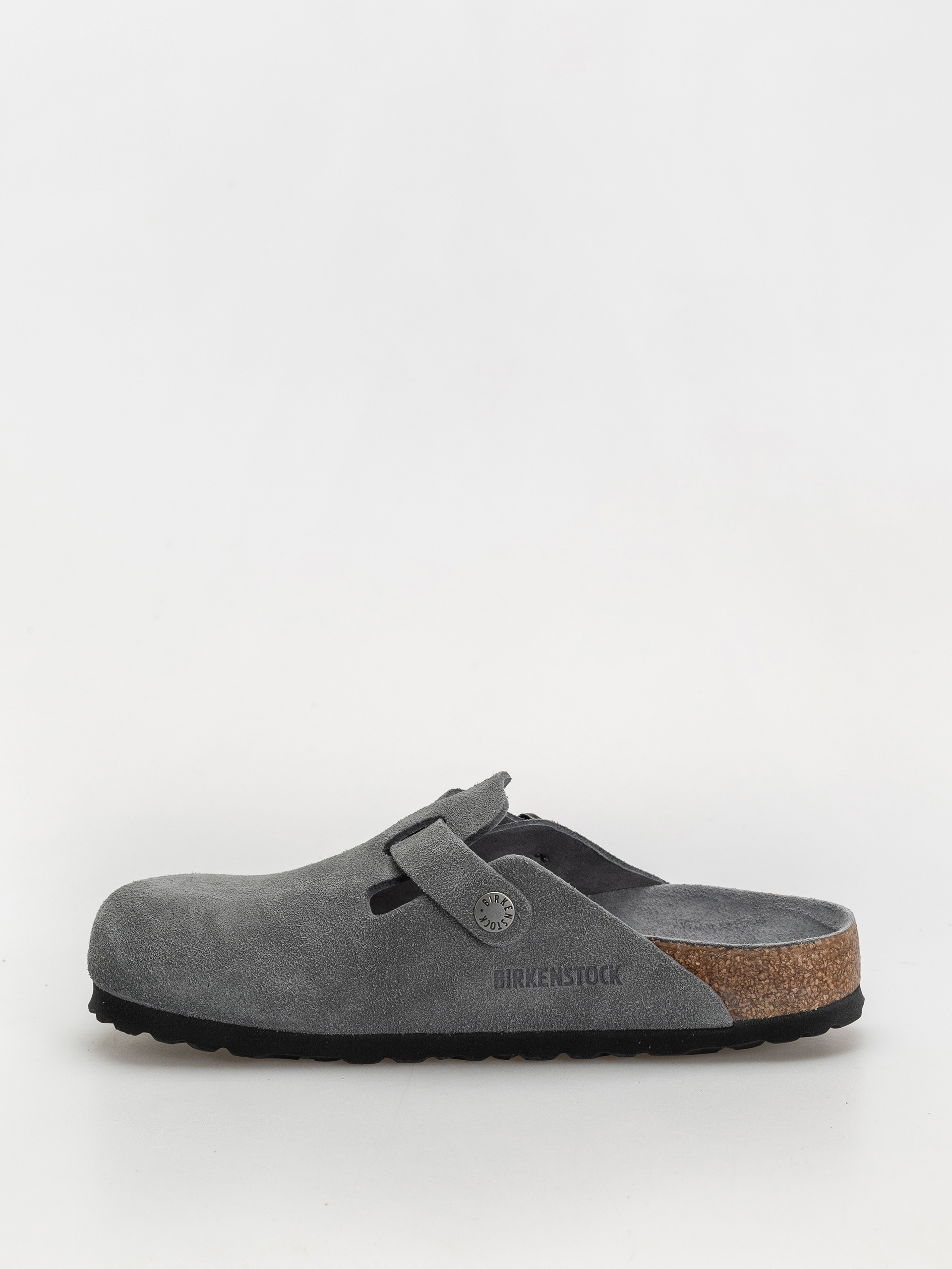 Birkenstock Boston SFB Suede Leather Narrow Wmn Flip-flops (basalt gray)