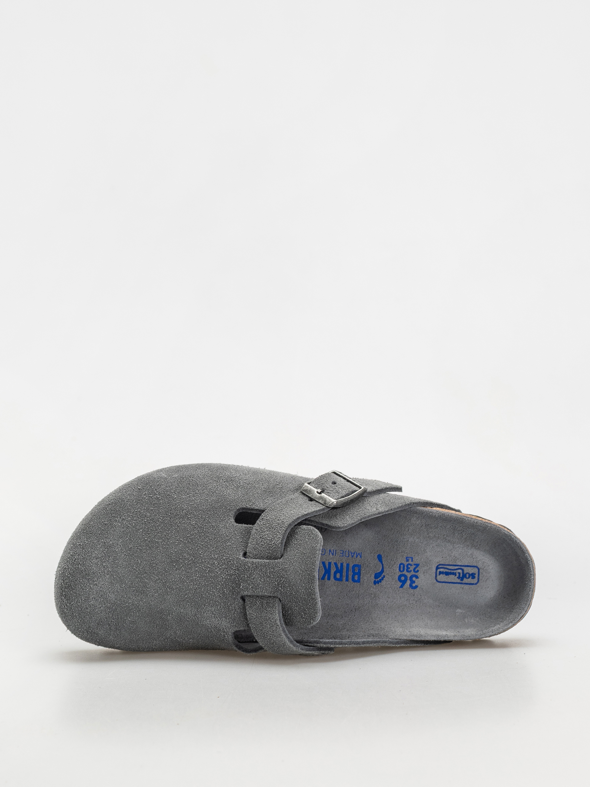 Birkenstock Boston SFB Suede Leather Narrow Wmn Flip-flops (basalt gray)