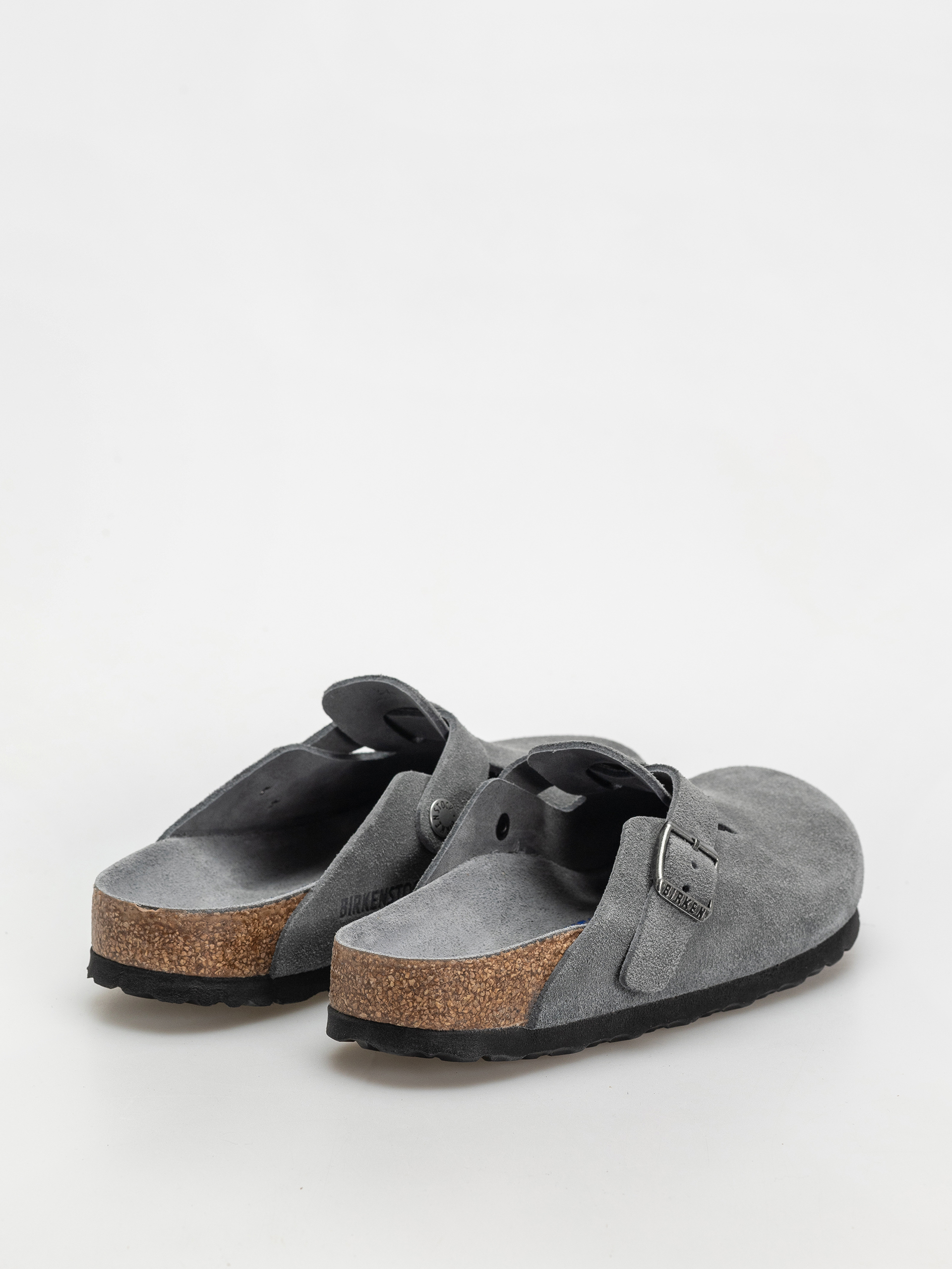 Birkenstock Boston SFB Suede Leather Narrow Wmn Flip-flops (basalt gray)