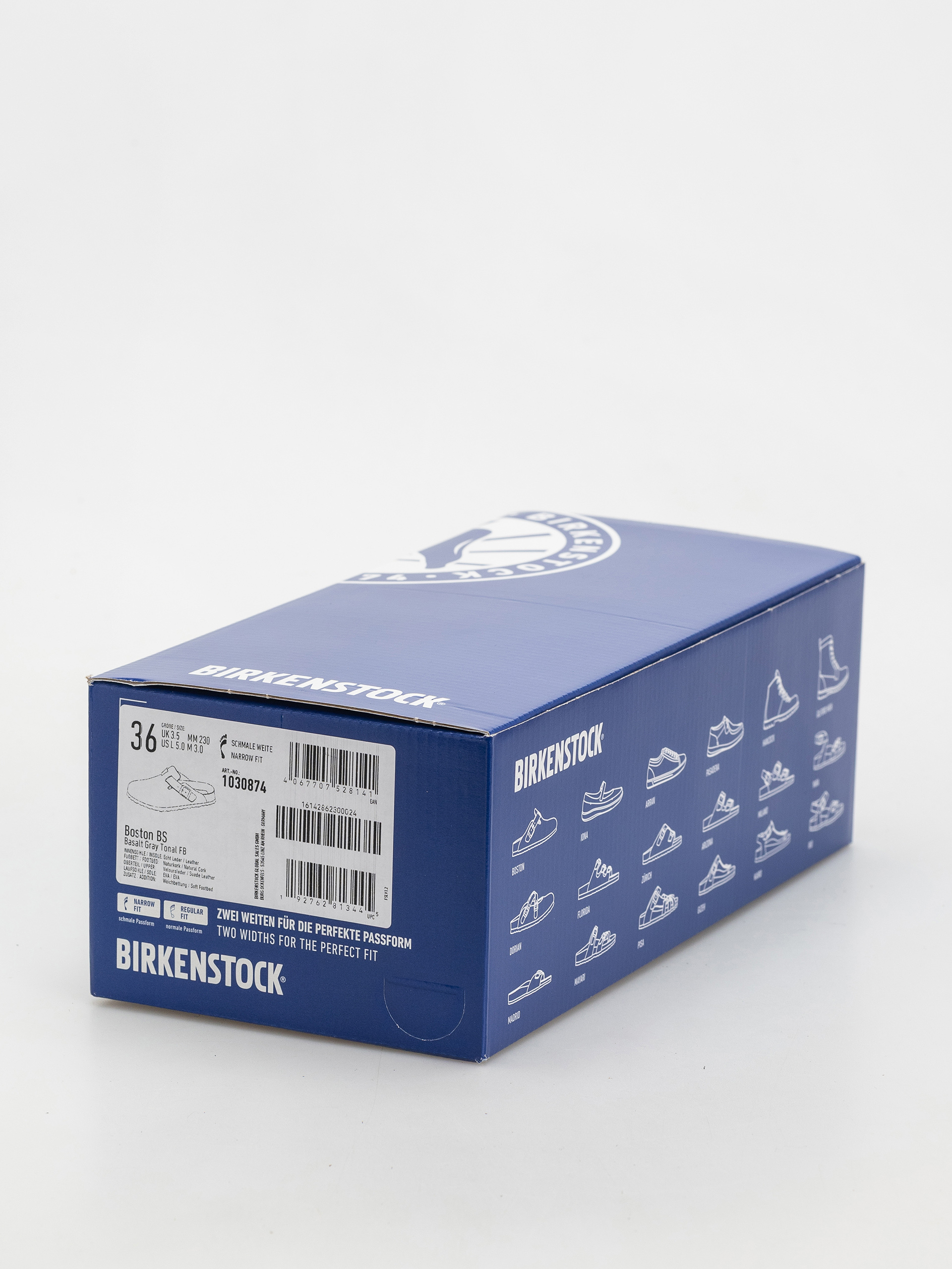 Birkenstock Boston SFB Suede Leather Narrow Wmn Flip-flops (basalt gray)