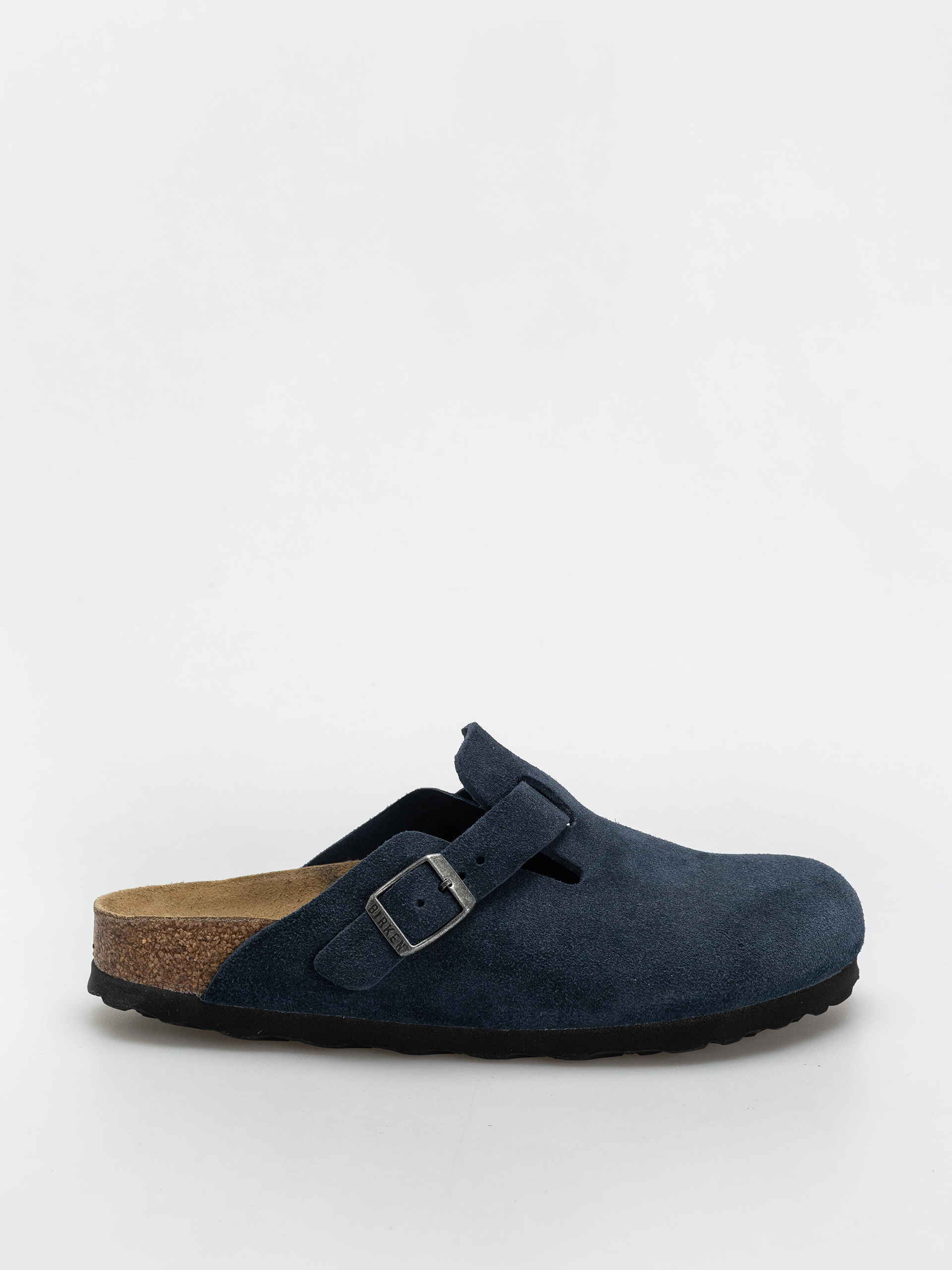 Birkenstock Boston Suede Leather Narrow Wmn Flip-flops - navy blue