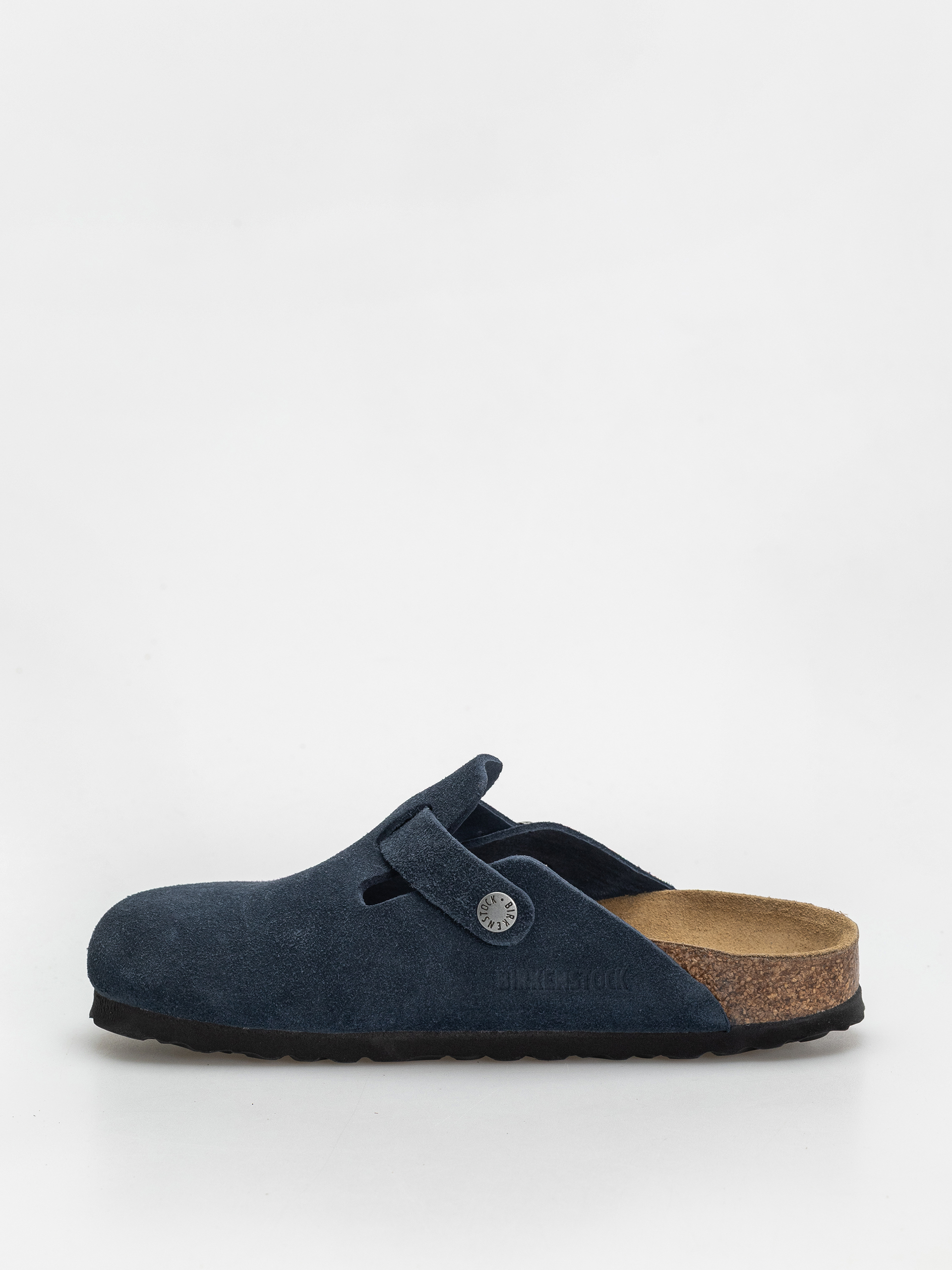 Birkenstock Boston Suede Leather Narrow Wmn Flip-flops - navy blue