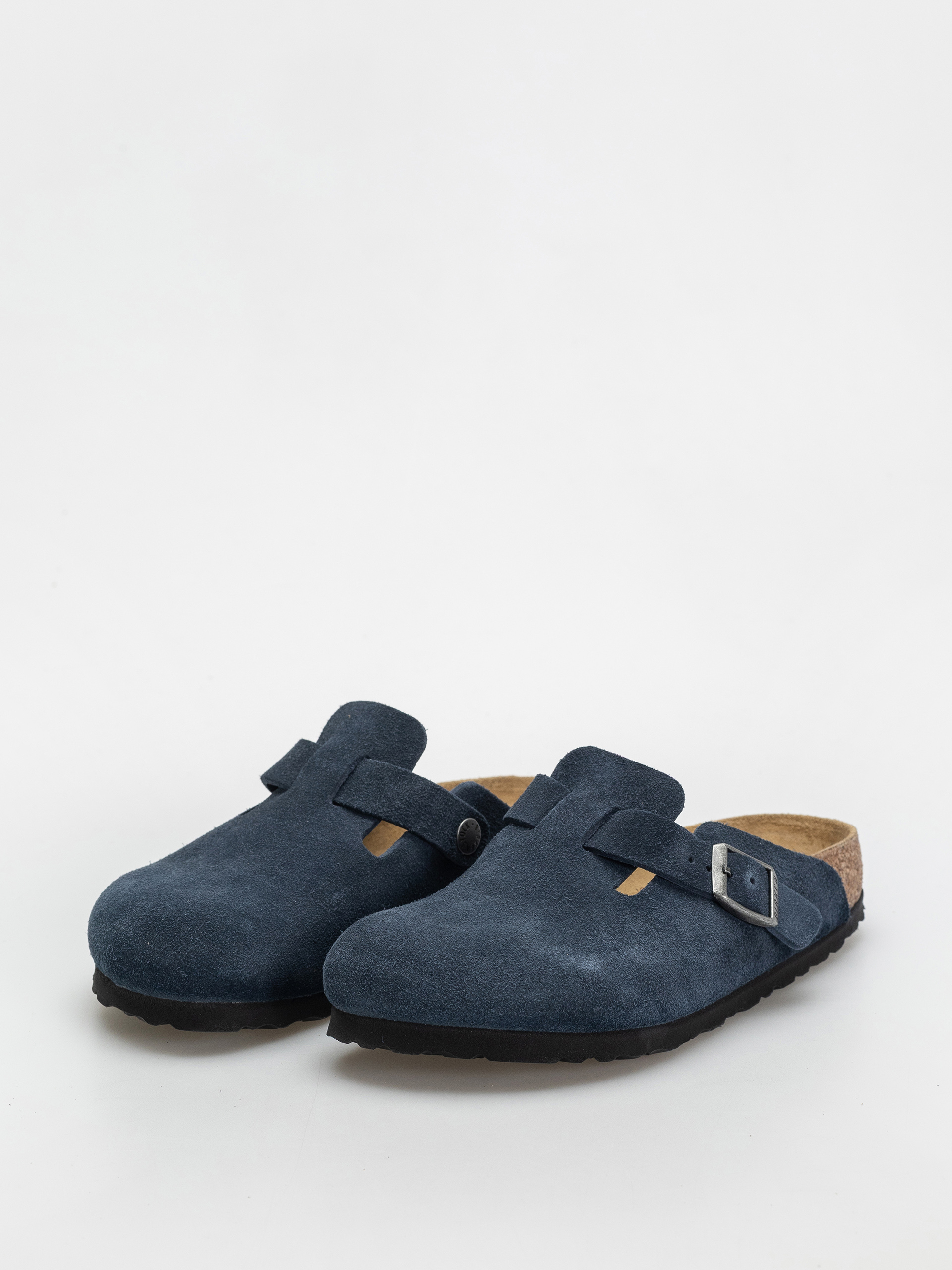 Birkenstock Boston Suede Leather Narrow Wmn Flip-flops - navy blue