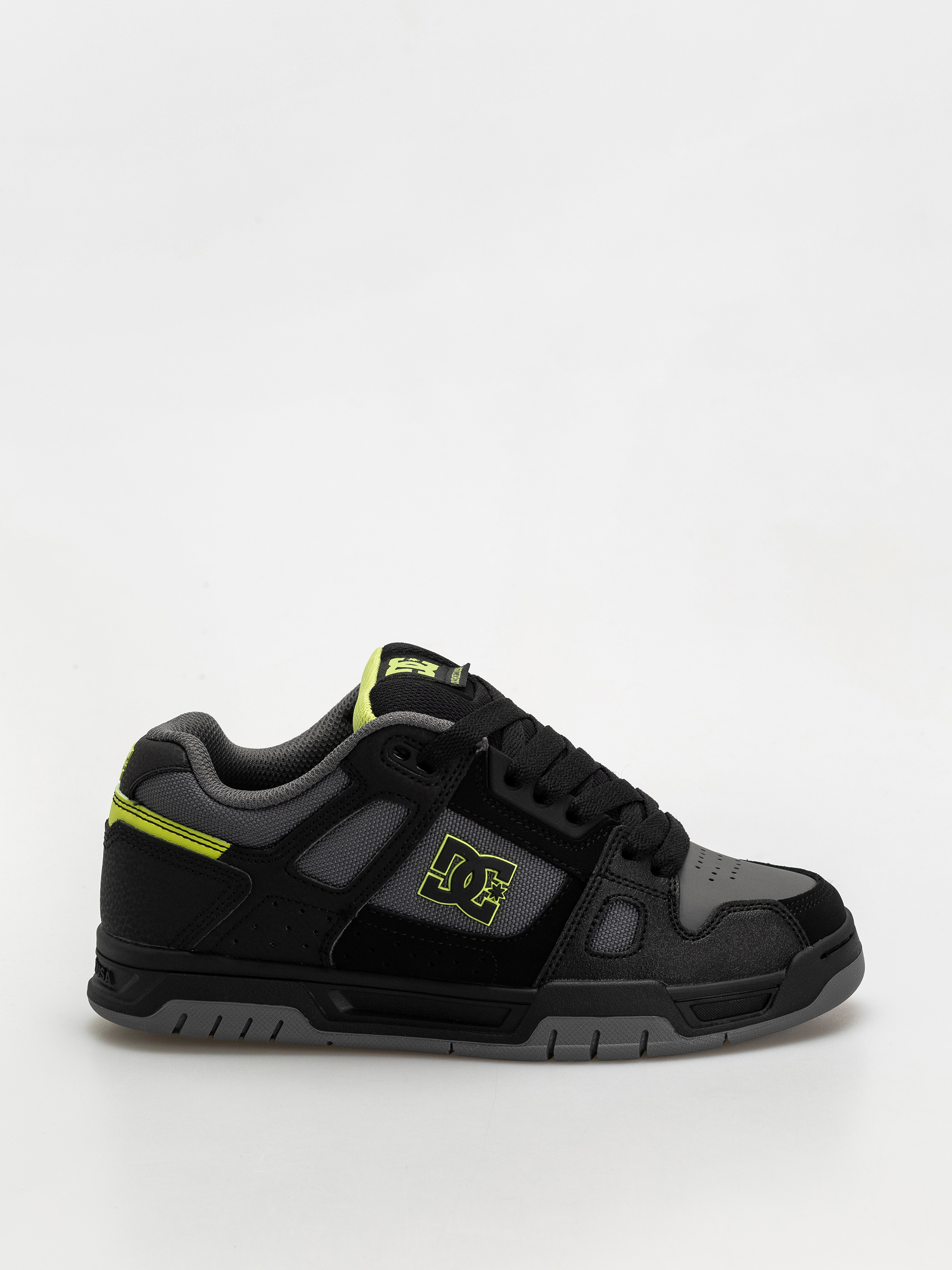 DC Shoes Stag Leather Sneaker Shoes Black Grey Lime Mens 12 New Skateboarding DC Shoes Stag Shoes In Black/grey/lime - FREE* Shipping  main image 4