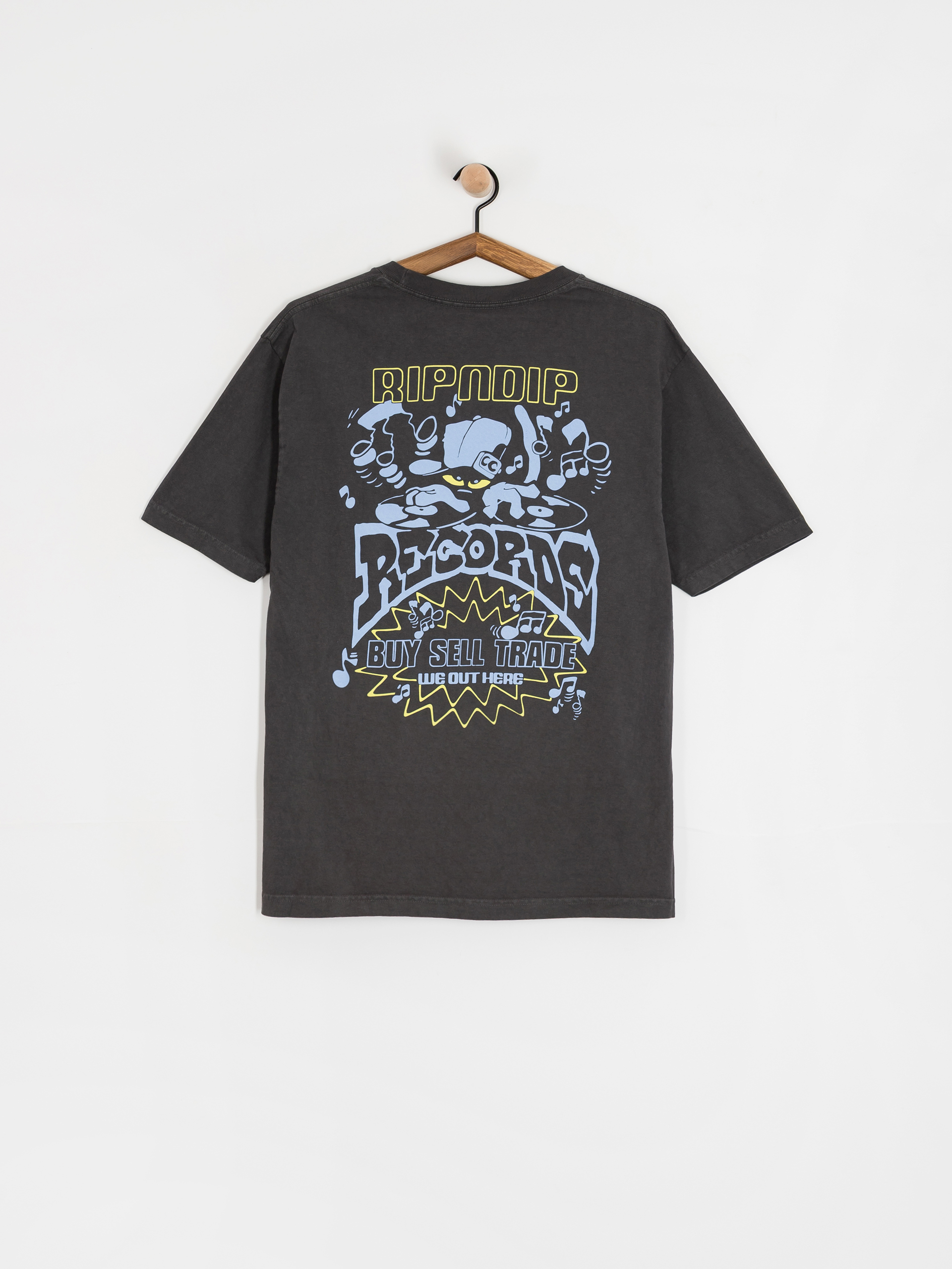 RipNDip Records T-Shirt (charcoal sun fade)