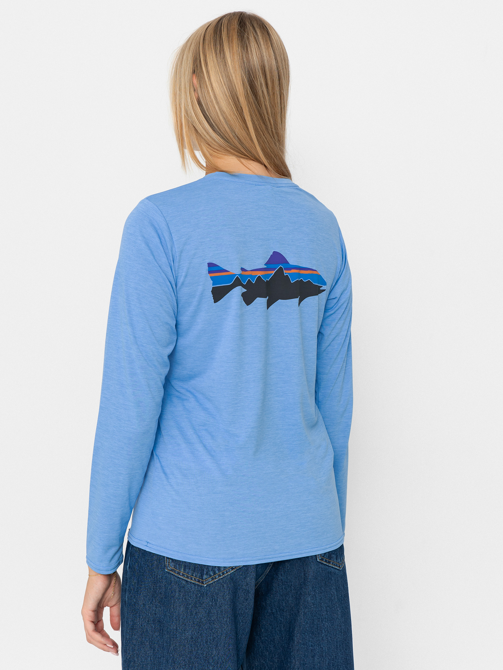 Patagonia Cap Cool Daily Graphic Wmn Longsleeve (fitz roy trout/abundant blue x-dye)