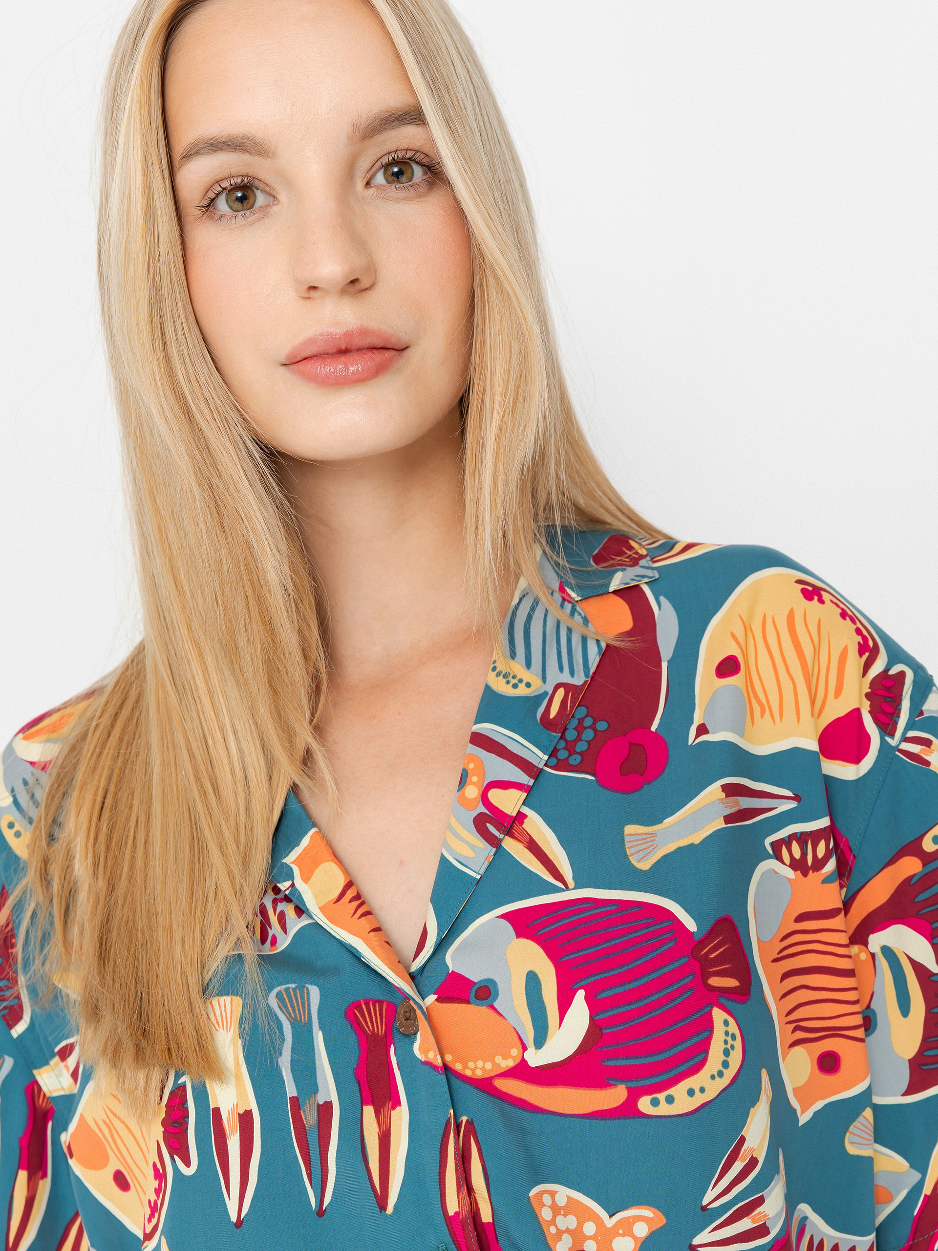 Patagonia Tidal Threads Wmn Hemd (wrasse/wetland blue)